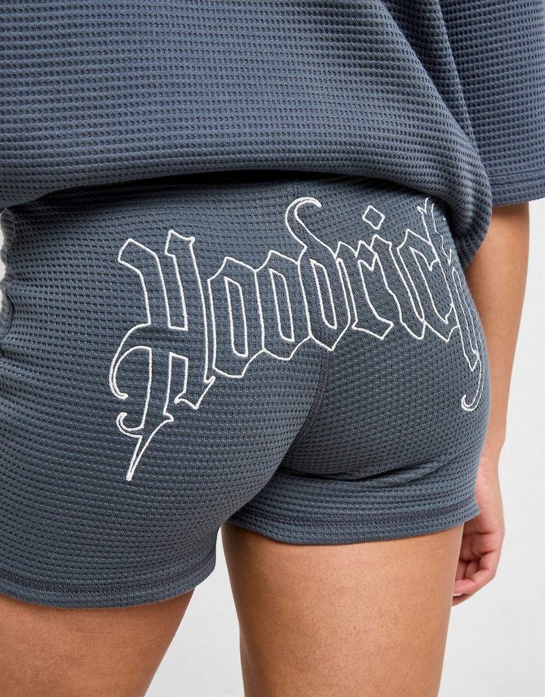 Dámske krátke nohavice HOODRICH ŠORTKY  $STELLAR WAFFLE CYC SHT D'GRY HW02250229 Sivá