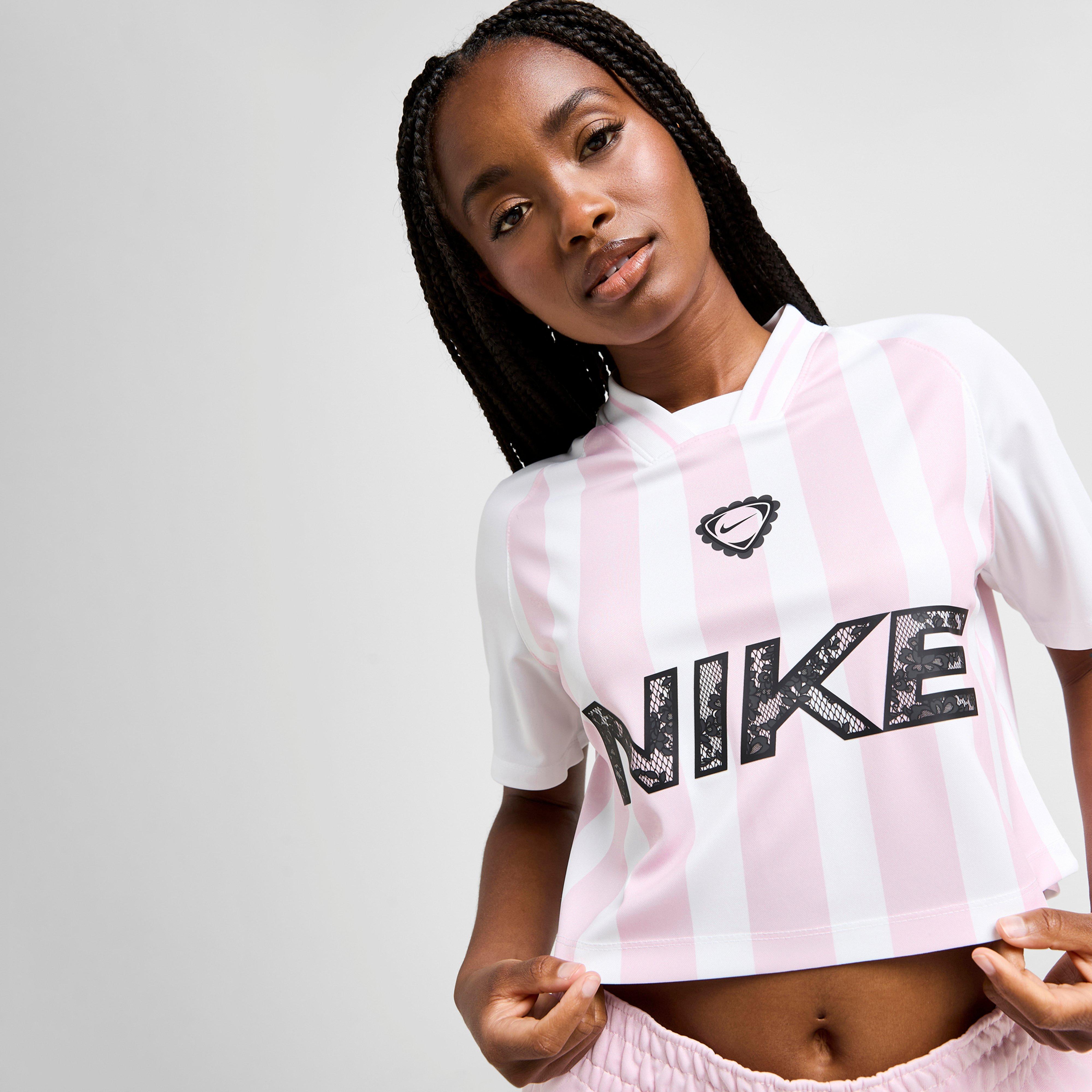 Tricou pentru femei NIKE TRICOU FTB STRPE CRP JRSY PNK/WH