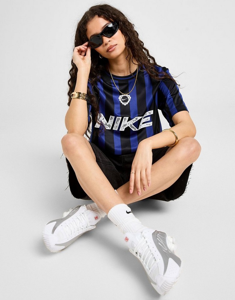 Tricou pentru femei NIKE TRICOU FTB STRPE OS JRSY BLU/BLK IM0323-455 Albastru