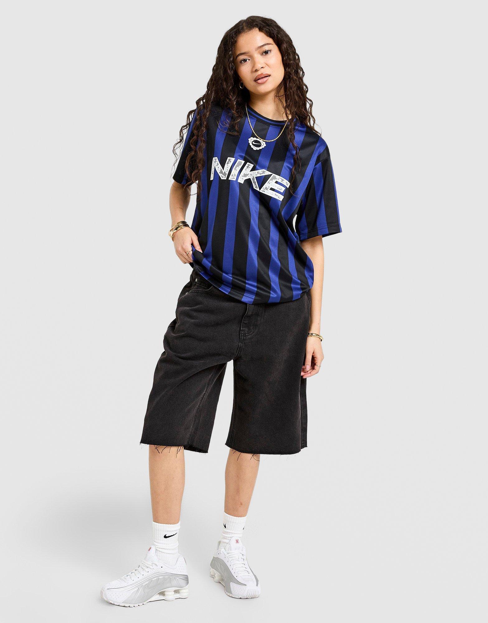 Tricou pentru femei NIKE TRICOU FTB STRPE OS JRSY BLU/BLK IM0323-455 Albastru