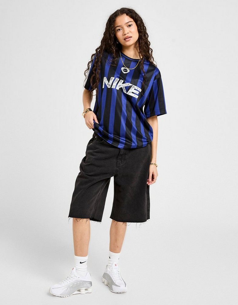Tricou pentru femei NIKE TRICOU FTB STRPE OS JRSY BLU/BLK IM0323-455 Albastru