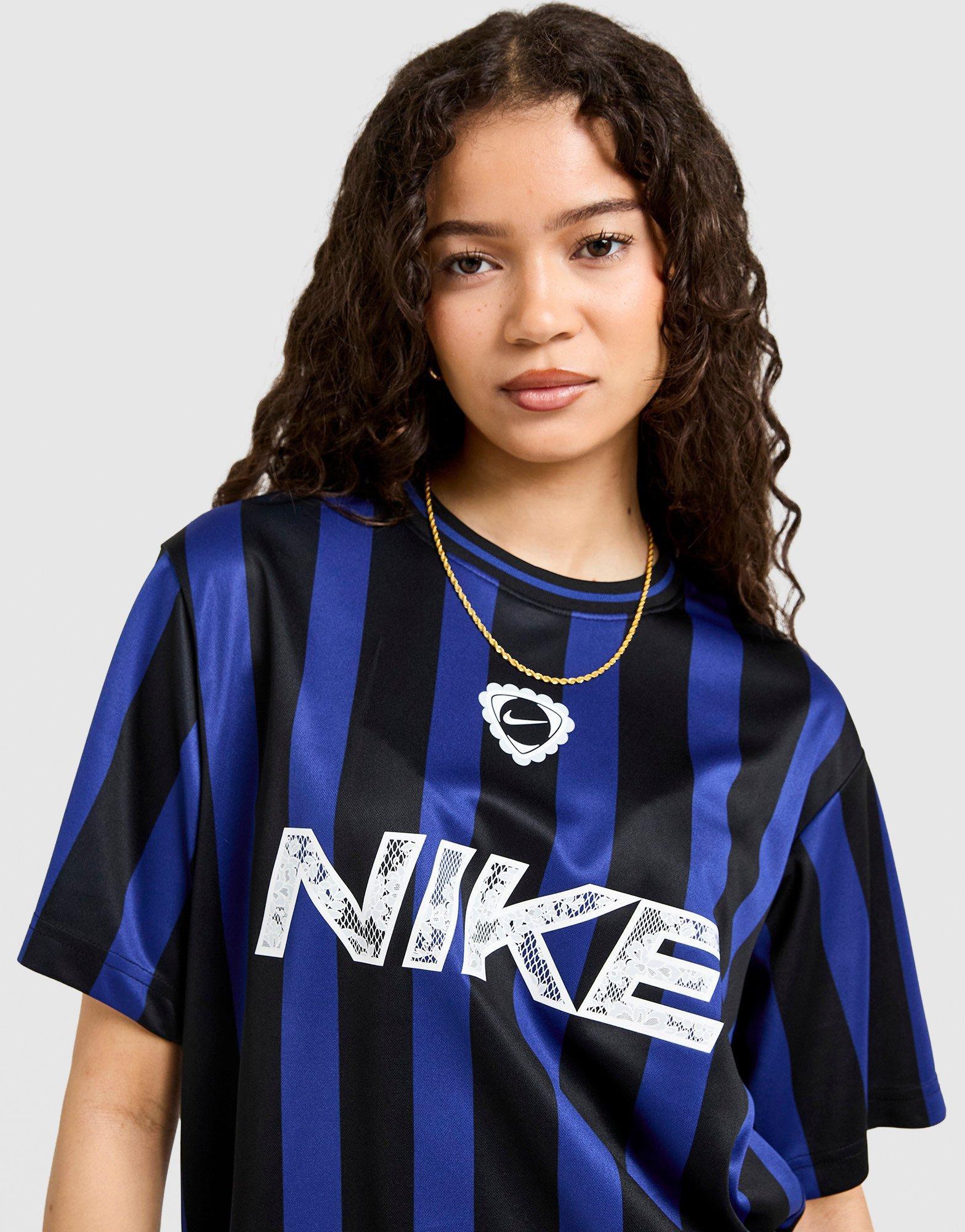 Tricou pentru femei NIKE TRICOU FTB STRPE OS JRSY BLU/BLK IM0323-455 Albastru