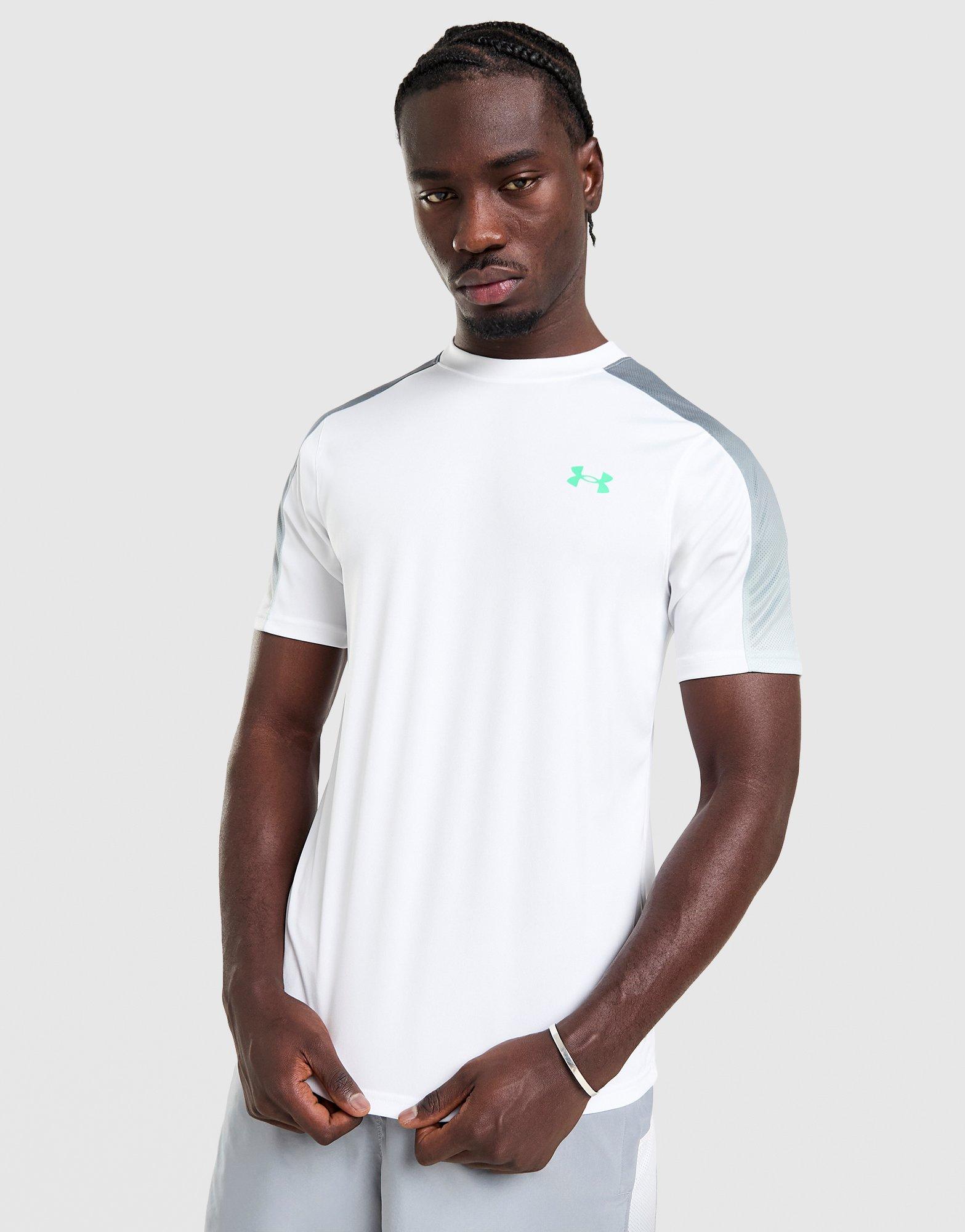 Pánske tričko UNDER ARMOUR TRIČKO TECH FADE T WHT/GRN 6007964-100 Biela