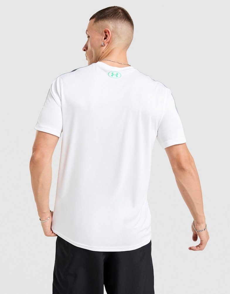 Férfi póló UNDER ARMOUR PÓLÓ TECH FADE T WHT/GRN 6007964-100 Fehér