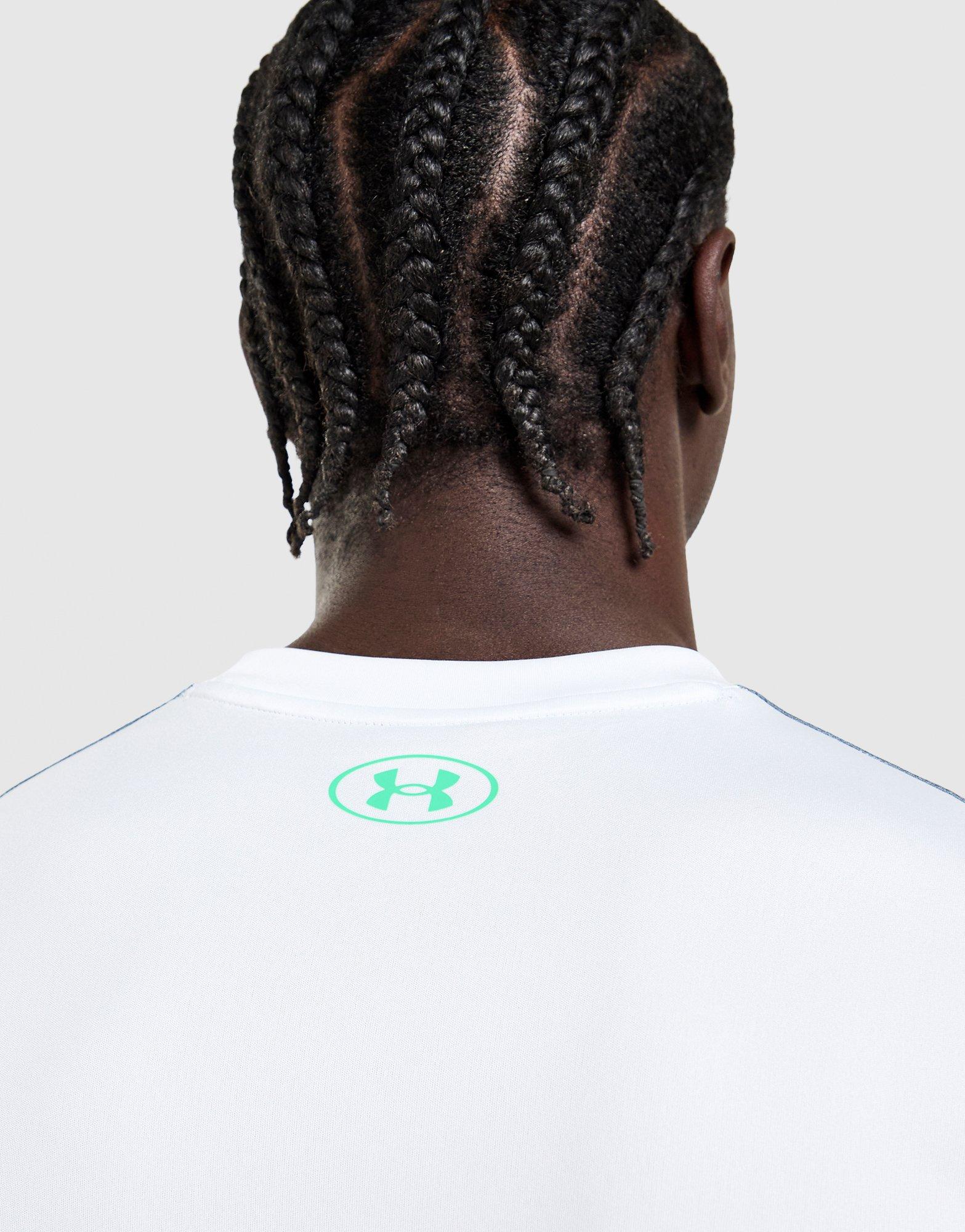 Pánske tričko UNDER ARMOUR TRIČKO TECH FADE T WHT/GRN 6007964-100 Biela