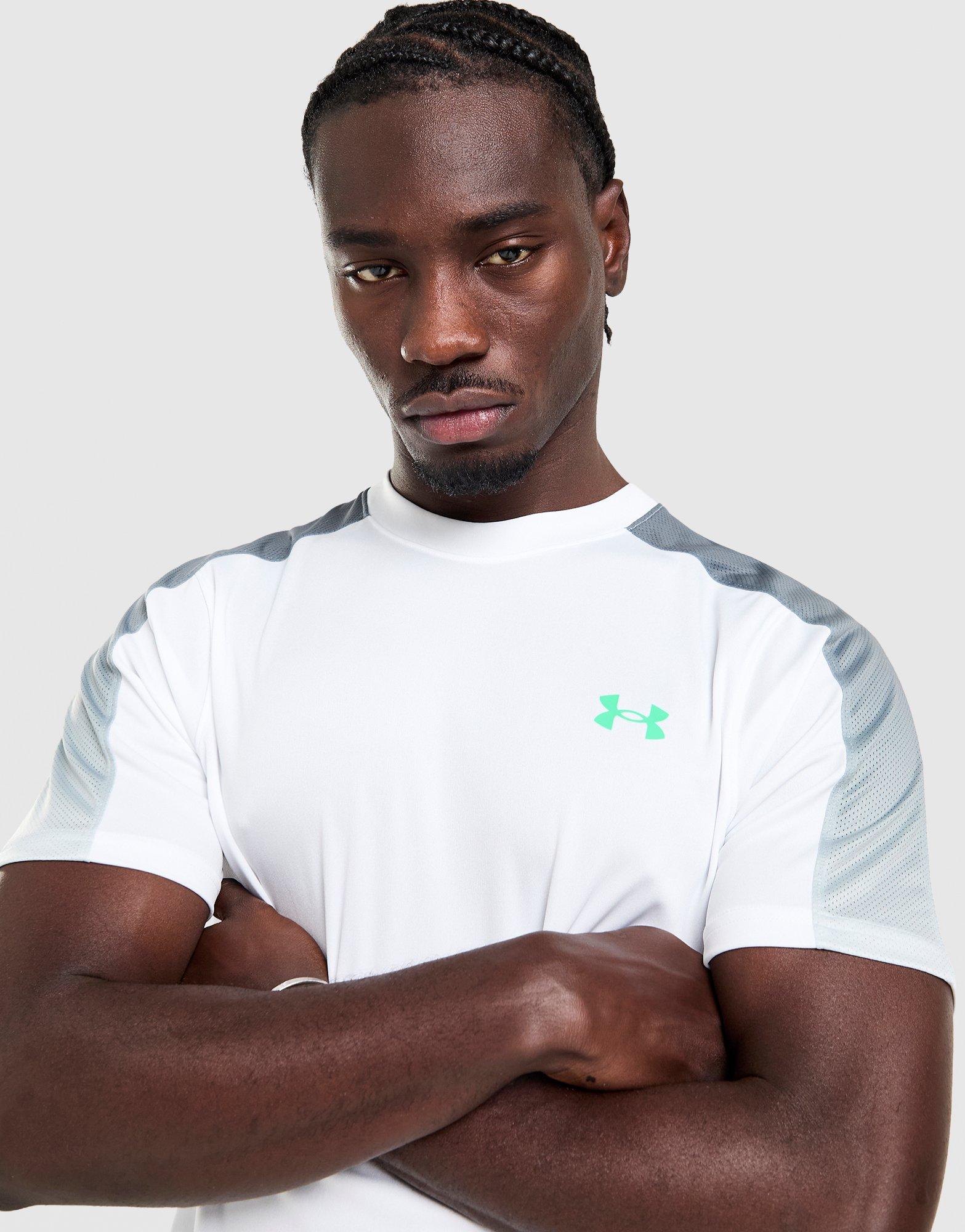 Pánske tričko UNDER ARMOUR TRIČKO TECH FADE T WHT/GRN 6007964-100 Biela