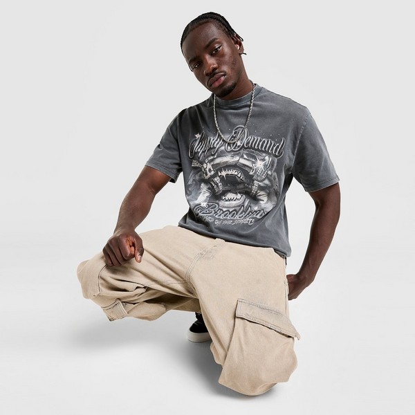 SUPPLY&amp;DEMAND T-SHIRT CHROME GRILL TEE BLK-BLK