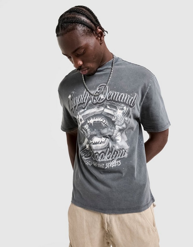 Tricou pentru bărbați SUPPLY&DEMAND TRICOU CHROME GRILL TEE BLK-BLK SUPTM17814007 Negru