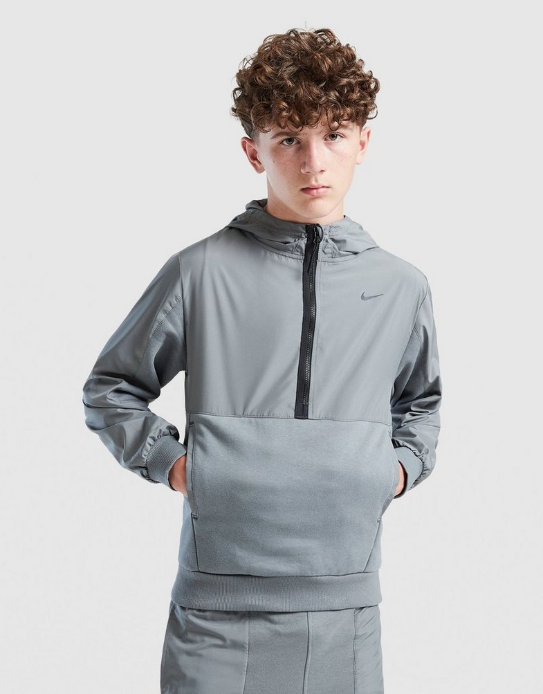 Detská mikina NIKE MIKINA S KAPUCŇOU K   NSW CITY UTILITY EO FLC HD FZ5021-084 Sivá