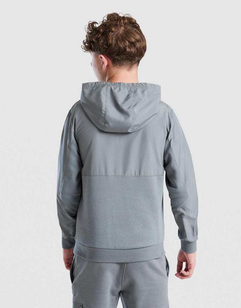 Detská mikina NIKE MIKINA S KAPUCŇOU K   NSW CITY UTILITY EO FLC HD FZ5021-084 Sivá