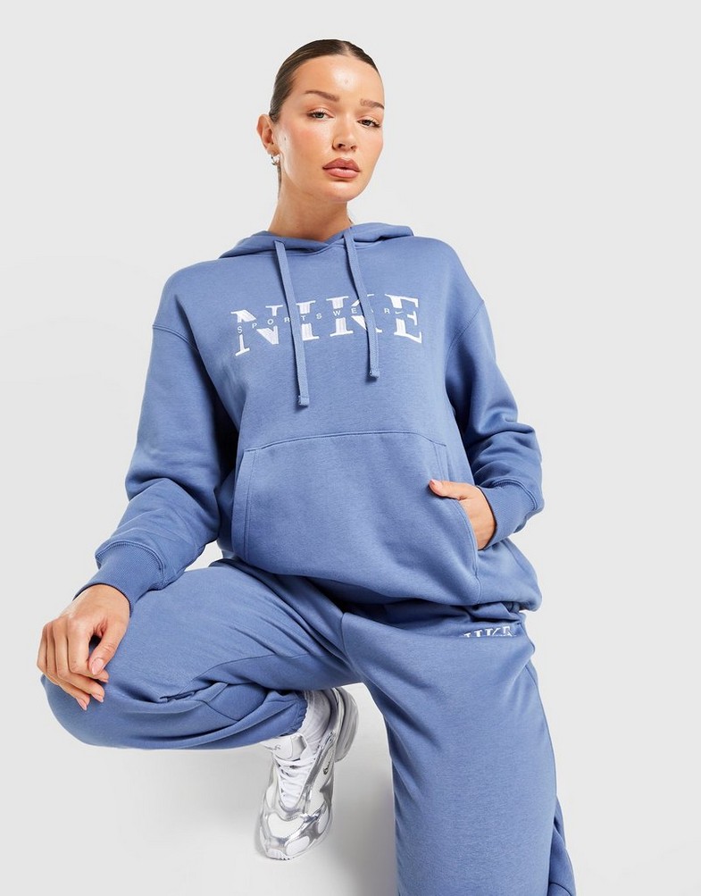 Bluză pentru femei NIKE BLUZĂ CU GLUGĂ W NSW PHNX FLC PO HOOD GLS IH4054-433 Albastru