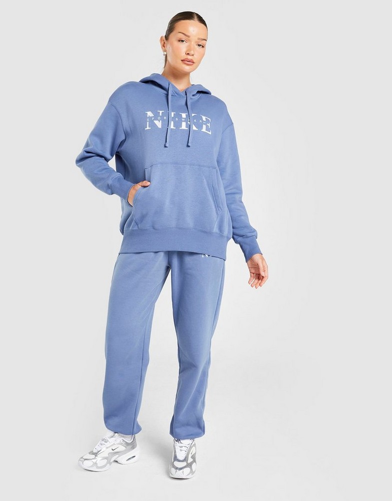 Bluză pentru femei NIKE BLUZĂ CU GLUGĂ W NSW PHNX FLC PO HOOD GLS IH4054-433 Albastru