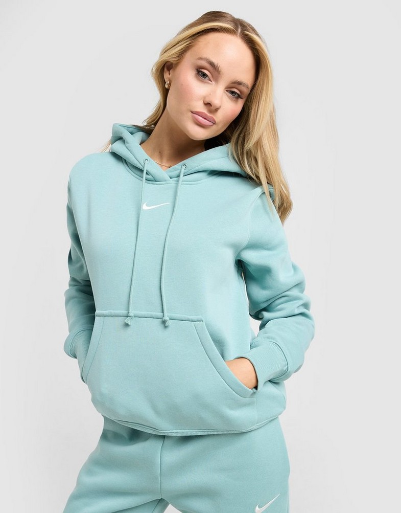 Moteriškas džemperis NIKE DŽEMPERIS SU GOBTUVU W   NSW PHNX FLC STD PO HOODIE HF6839-017 Mėtinė