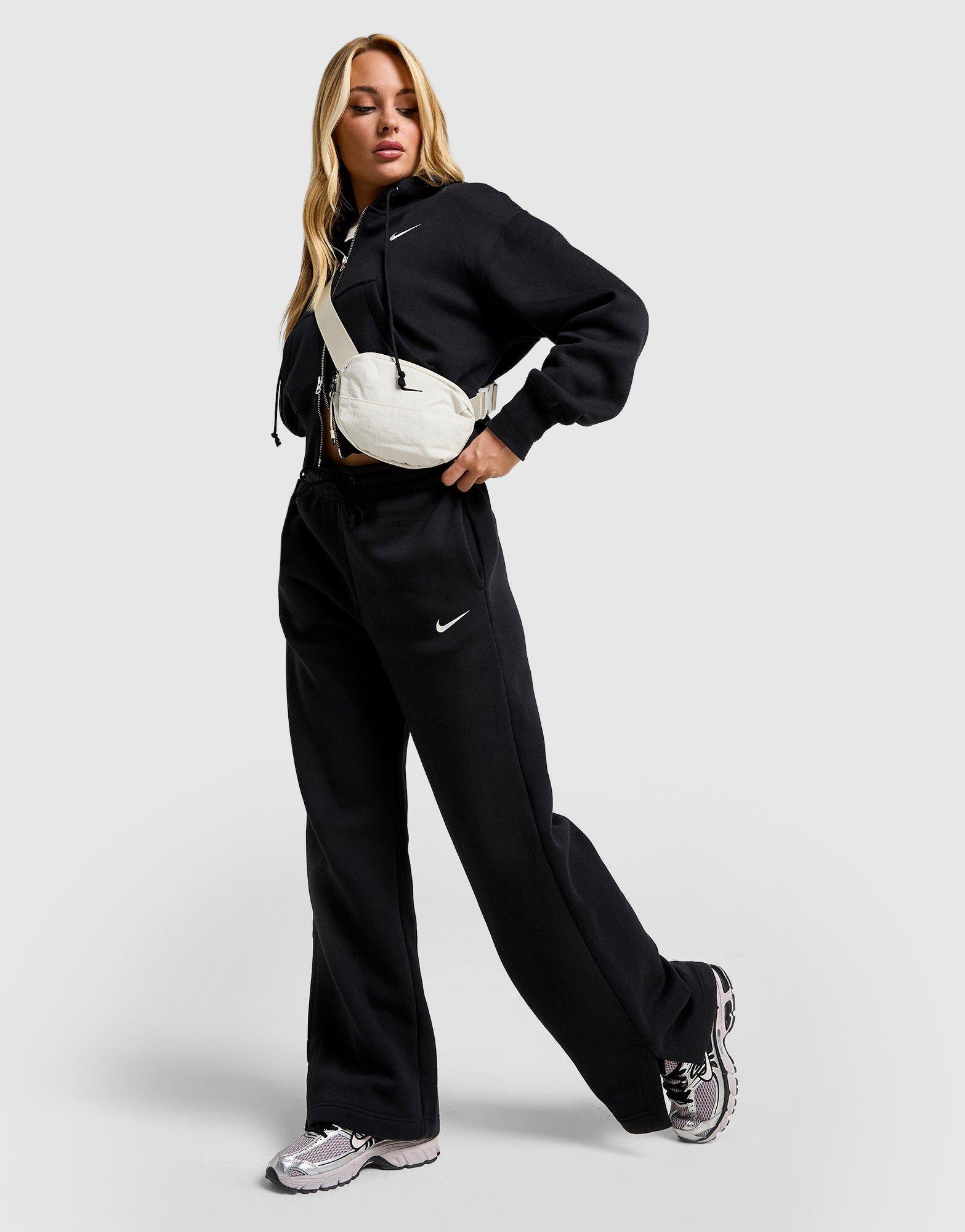 Dámske nohavice NIKE NOHAVICE  W NSW PHNX FLC HR PANT WIDE 2 IH1011-010 Čierna
