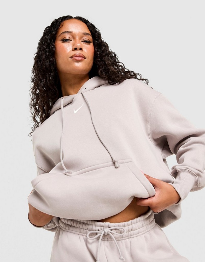 Dámska mikina NIKE MIKINA S KAPUCŇOU W NSW PHNX FLC OS PO HOODIE DQ5860-009 Sivá