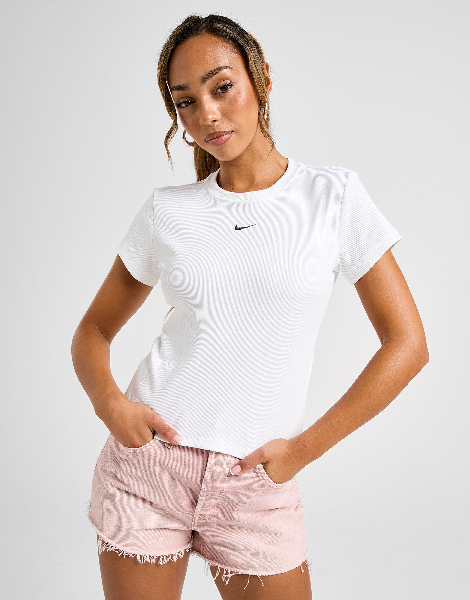Moteriški marškinėliai NIKE MARŠKINĖLIAI W NSW RIB TGHT SS TEE HV4994-100 Balta