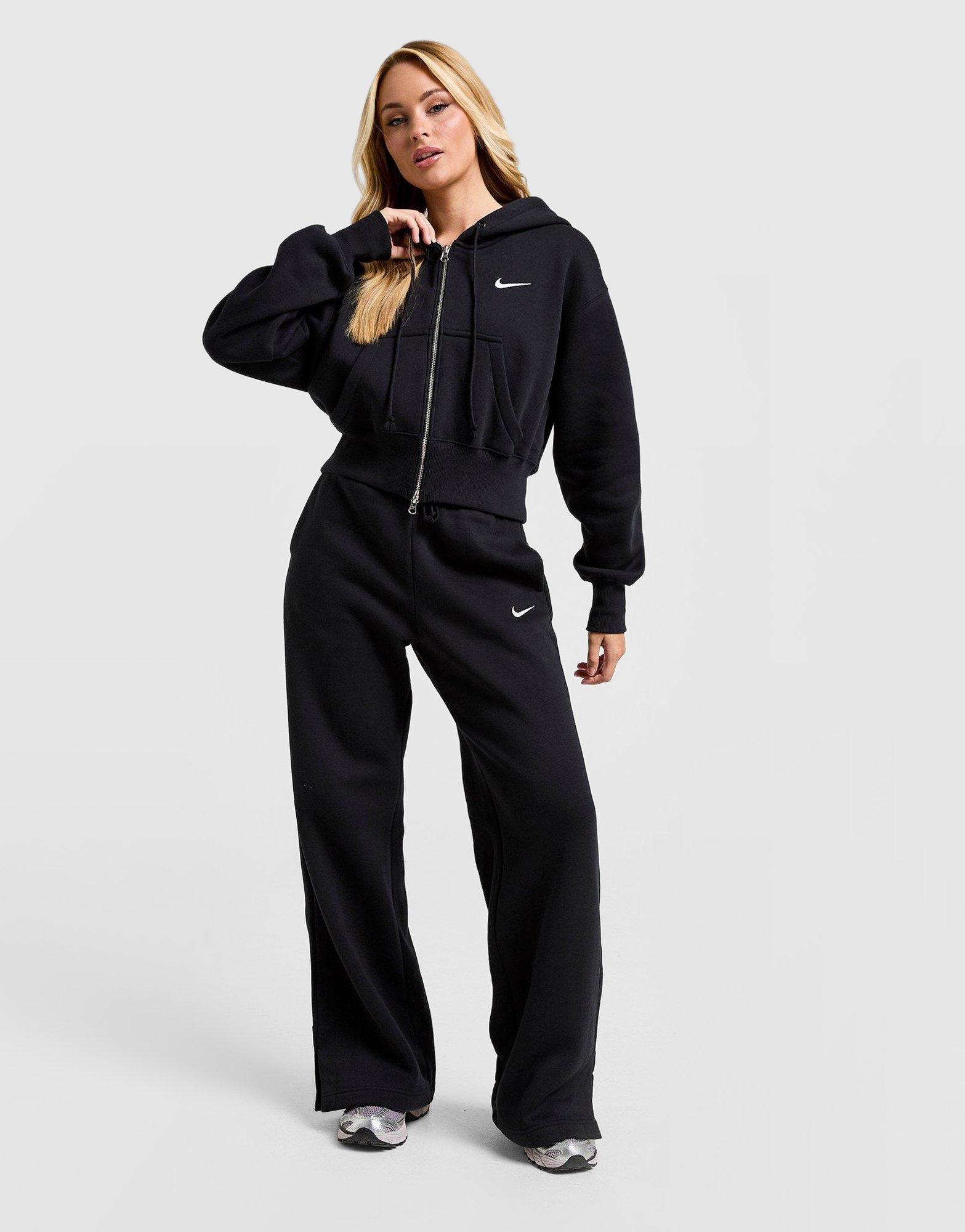 Női pulóver NIKE PULÓVER CIPZÁRAS KAPUCNIS W NSW PHNX FLC CRP HV2426-010 Fekete