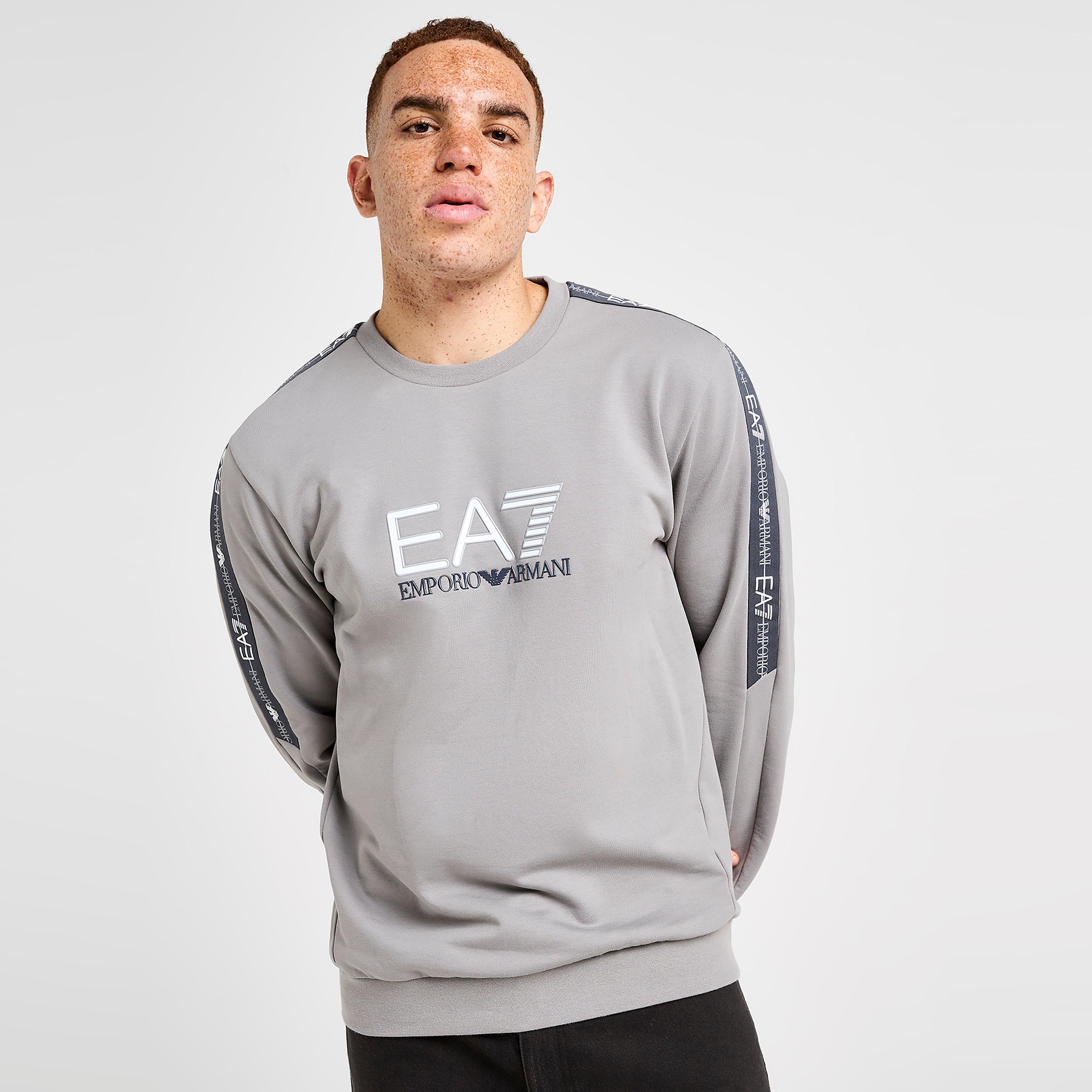 Férfi pulóverek EMPORIO ARMANI 7 PULÓVER TAPE LL CREW SHARKSKIN
