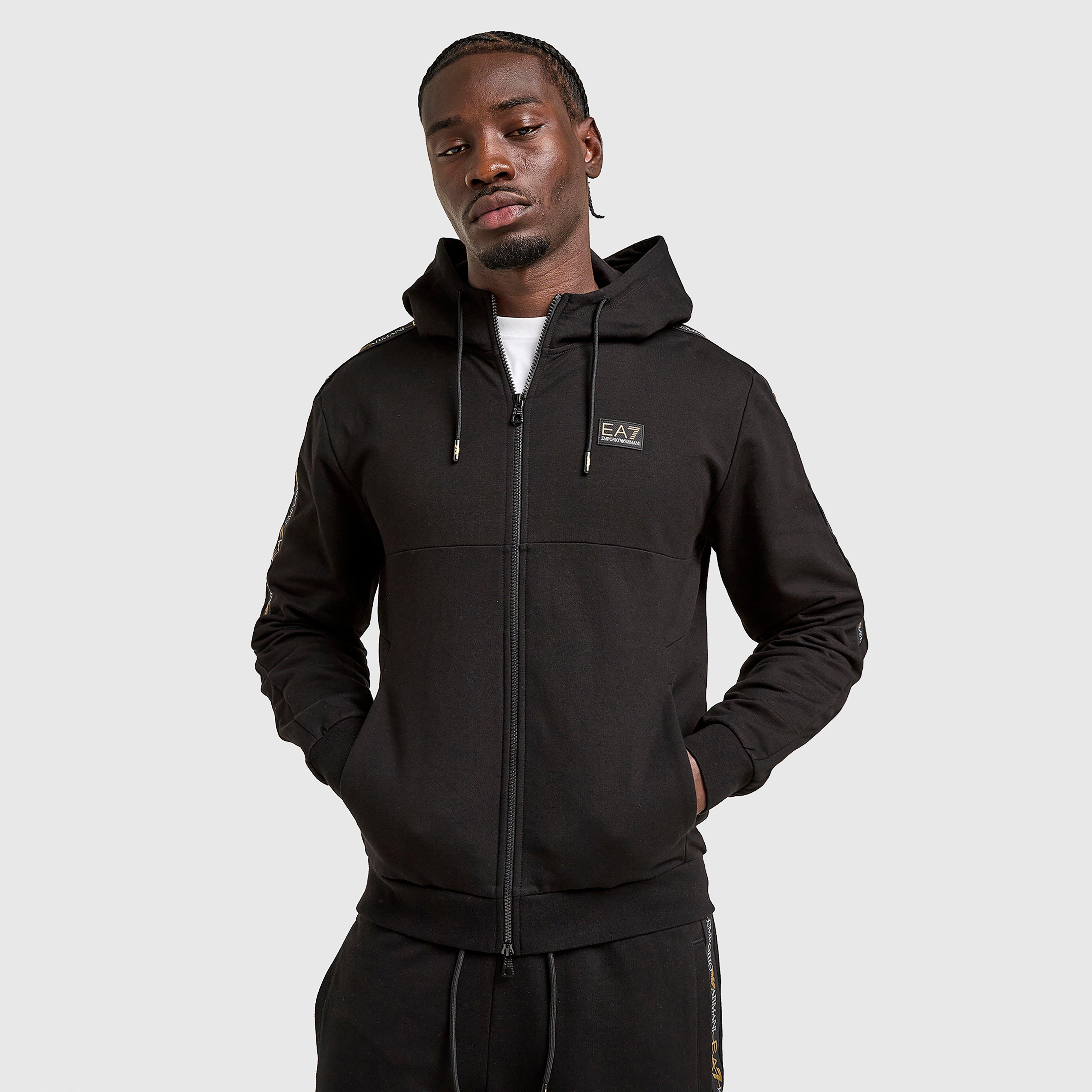 Bluză pentru bărbați EMPORIO ARMANI 7 BLUZĂ CU GLUGĂ TAPE FZ HD BK/GL