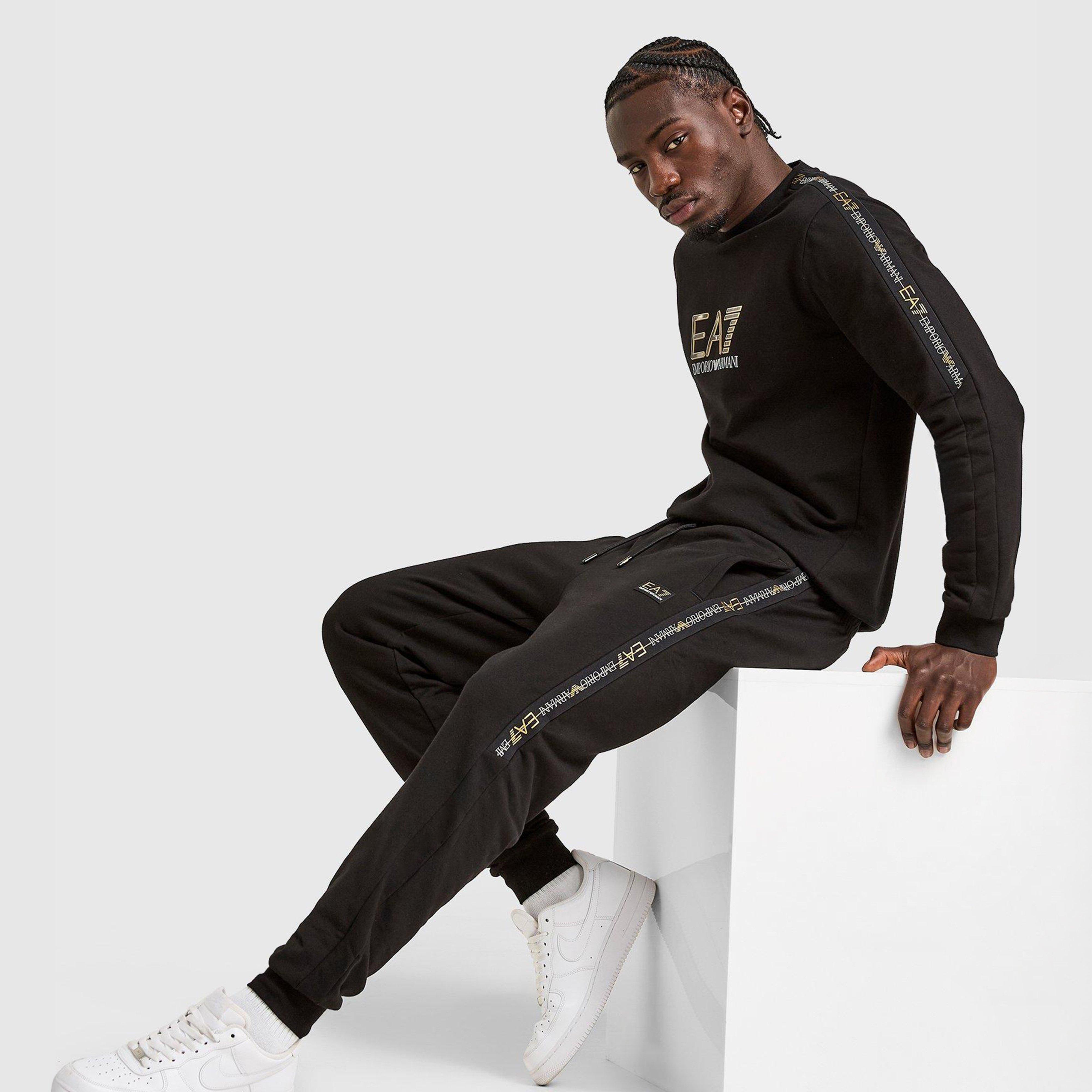 Férfi melegítőnadrág és jogger EMPORIO ARMANI 7 NADRÁG TAPE PT BLK/GLD