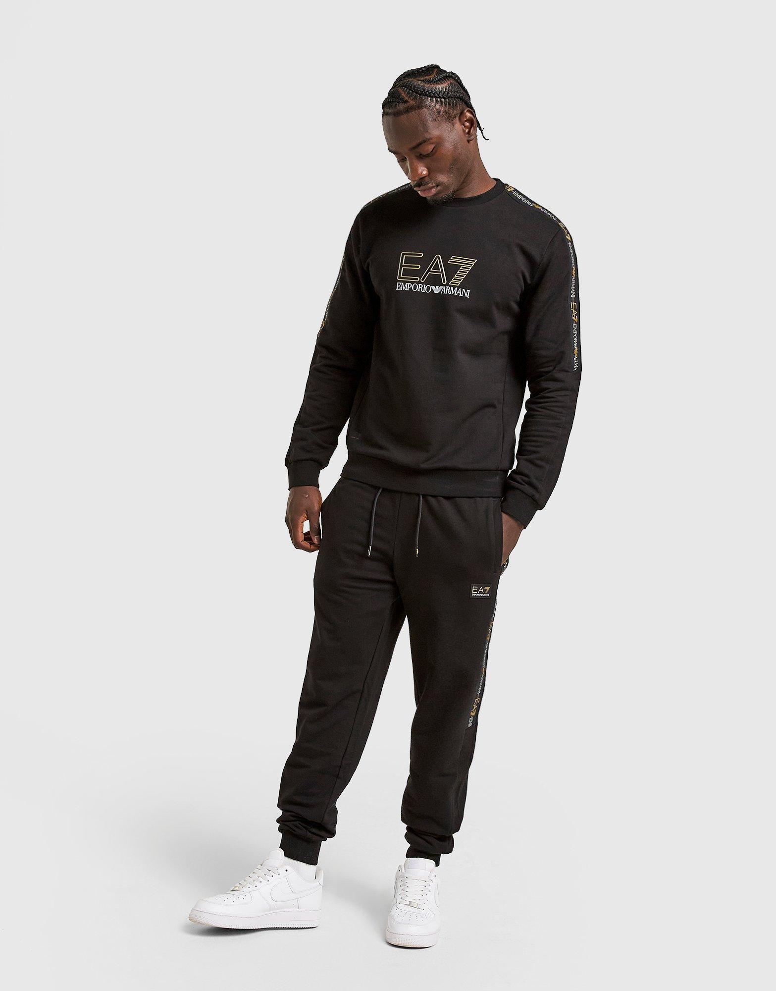 EMPORIO ARMANI 7 SPODNIE TAPE PT BLK/GLD AF184027M001150UC001 Czarny