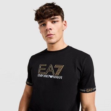 Muški T-shirt EMPORIO ARMANI 7 T-SHIRT TAPE LL T BLK/GLD
