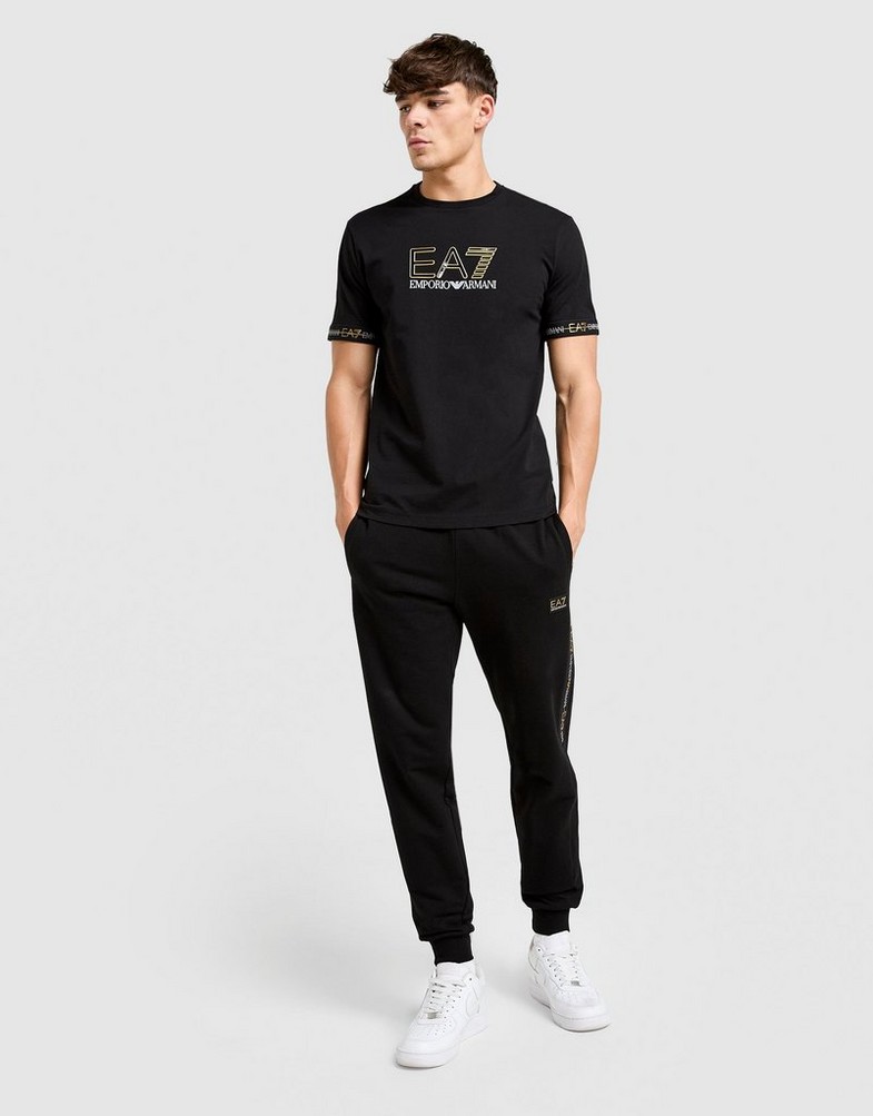 Muški T-shirt EMPORIO ARMANI 7 T-SHIRT TAPE LL T BLK/GLD AF132447M001152UC001 crna