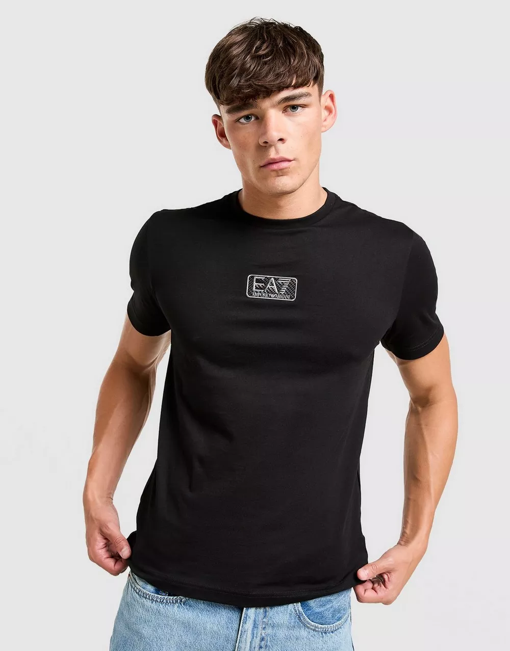 EMPORIO ARMANI 7 ФУТБОЛКА CARBON LOGO T BLACK, фото 1 з 5