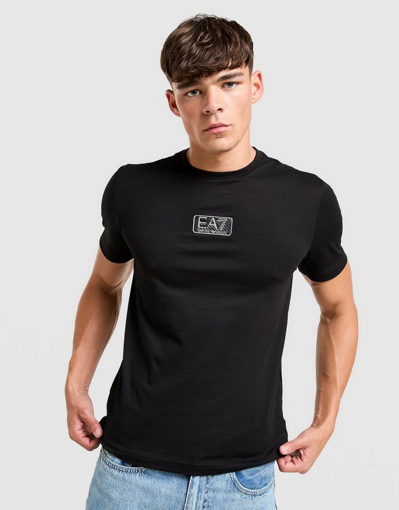Muški T-shirt EMPORIO ARMANI 7 T-SHIRT CARBON LOGO T BLACK AF103757M001757UC001 crna