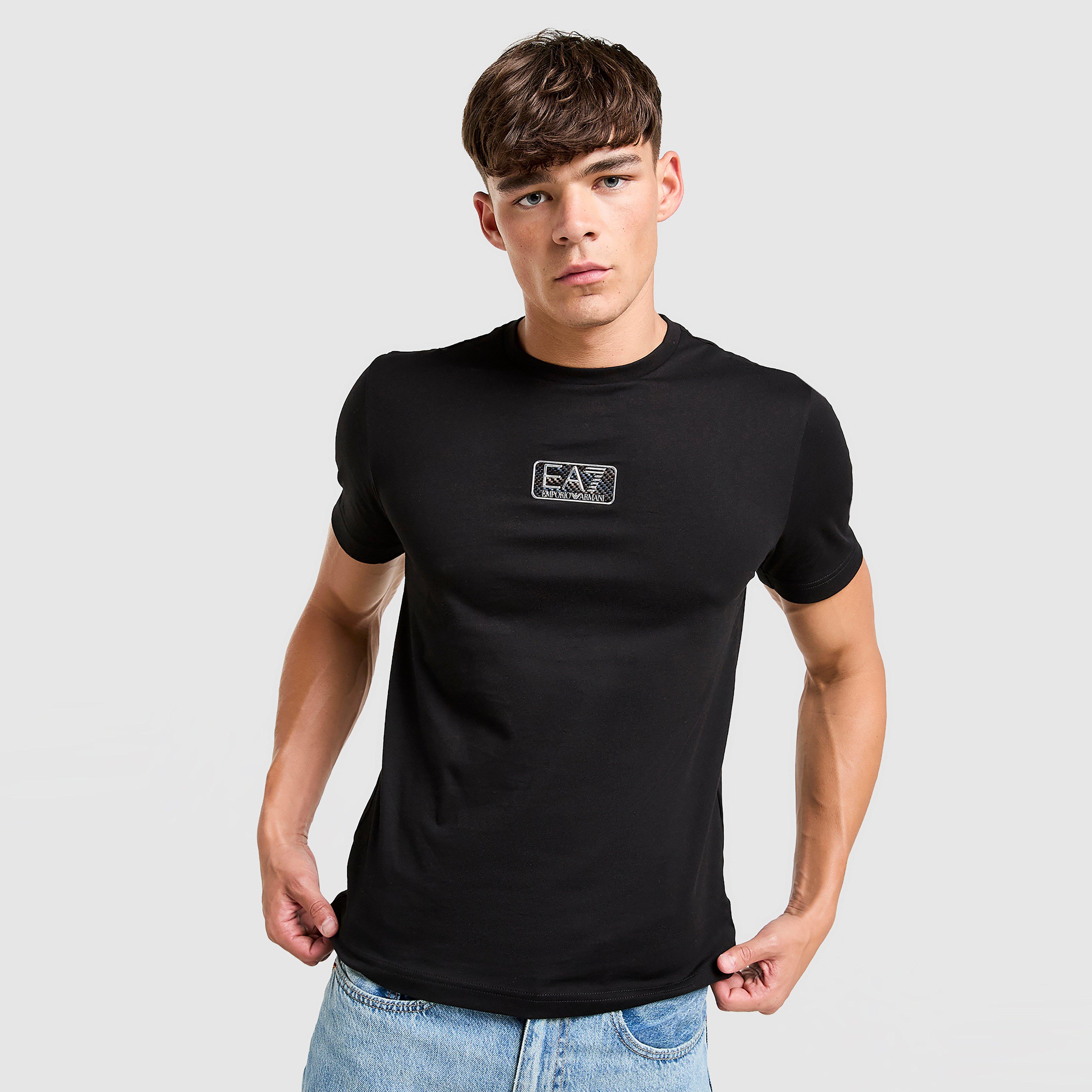 Férfi póló EMPORIO ARMANI 7 PÓLÓ CARBON LOGO T BLACK