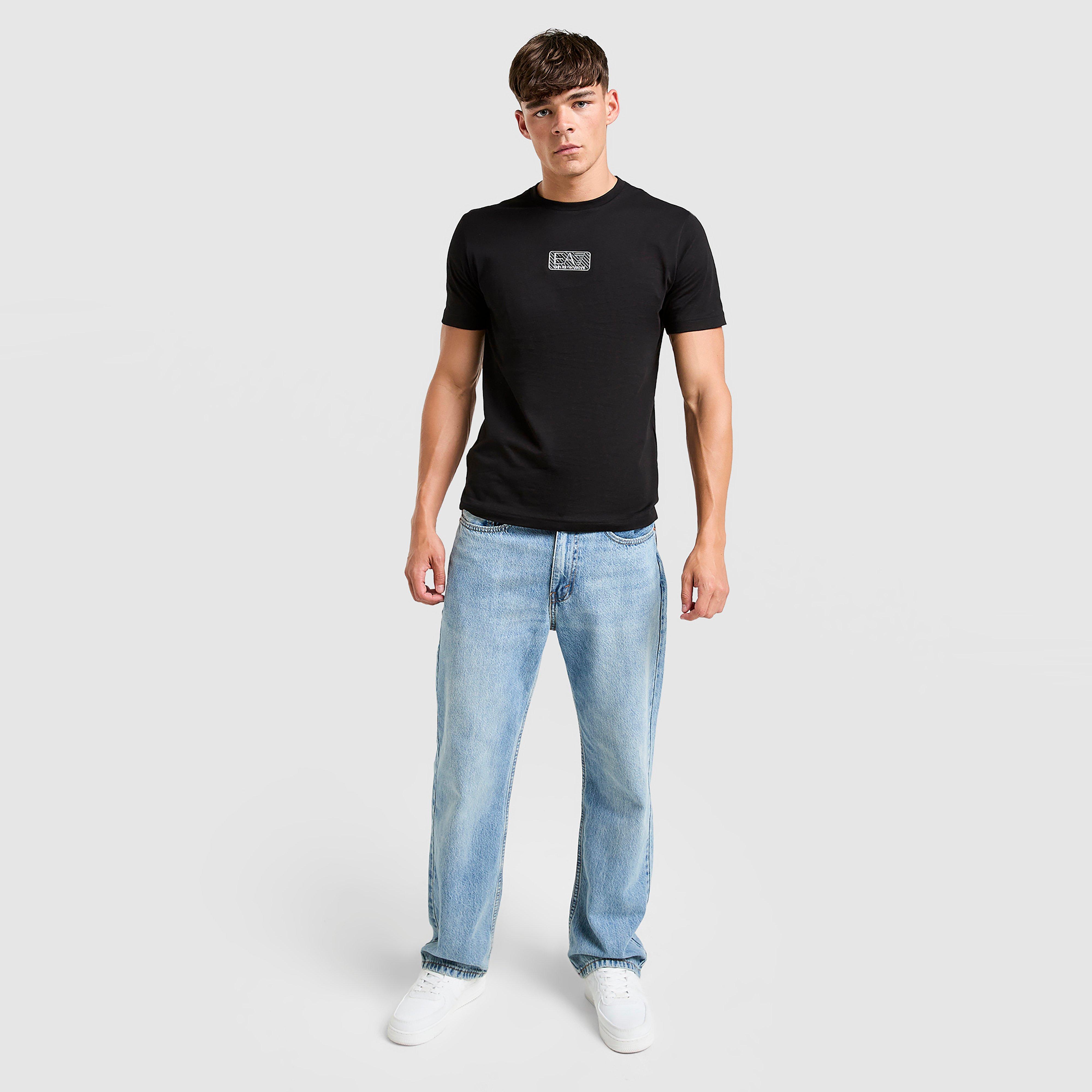 Férfi póló EMPORIO ARMANI 7 PÓLÓ CARBON LOGO T BLACK
