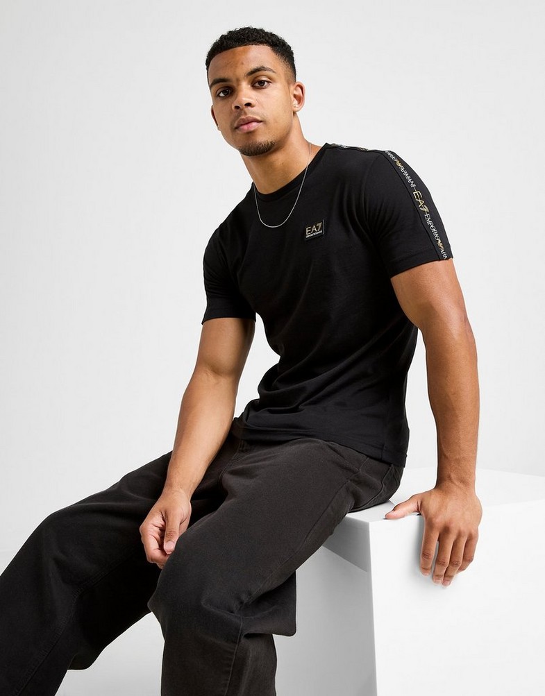 Muški T-shirt EMPORIO ARMANI 7 T-SHIRT TAPE BADGE T BLK AF132447M001151UC001 crna