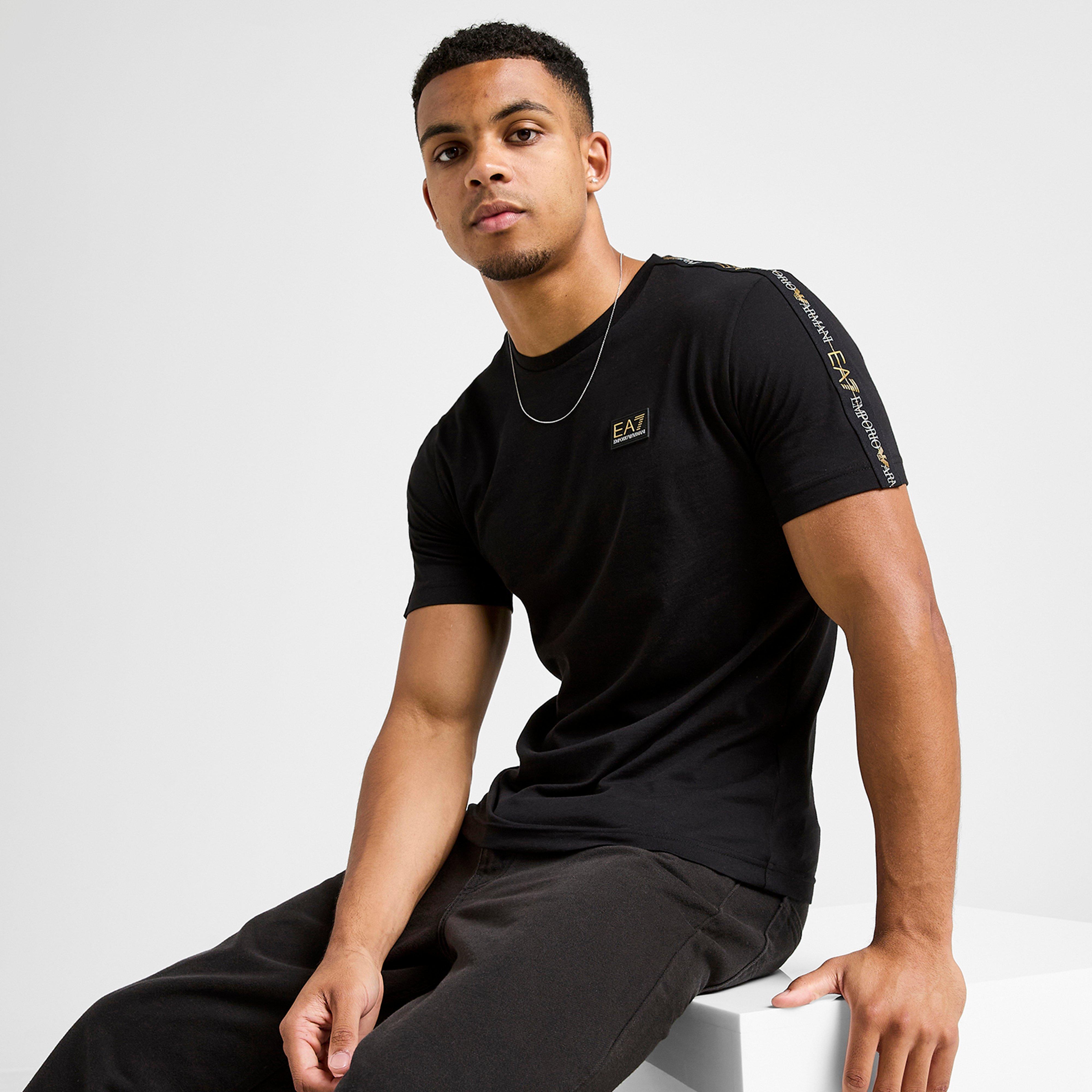 Koszulka, t-shirt męski EMPORIO ARMANI 7 T-SHIRT TAPE BADGE T BLK