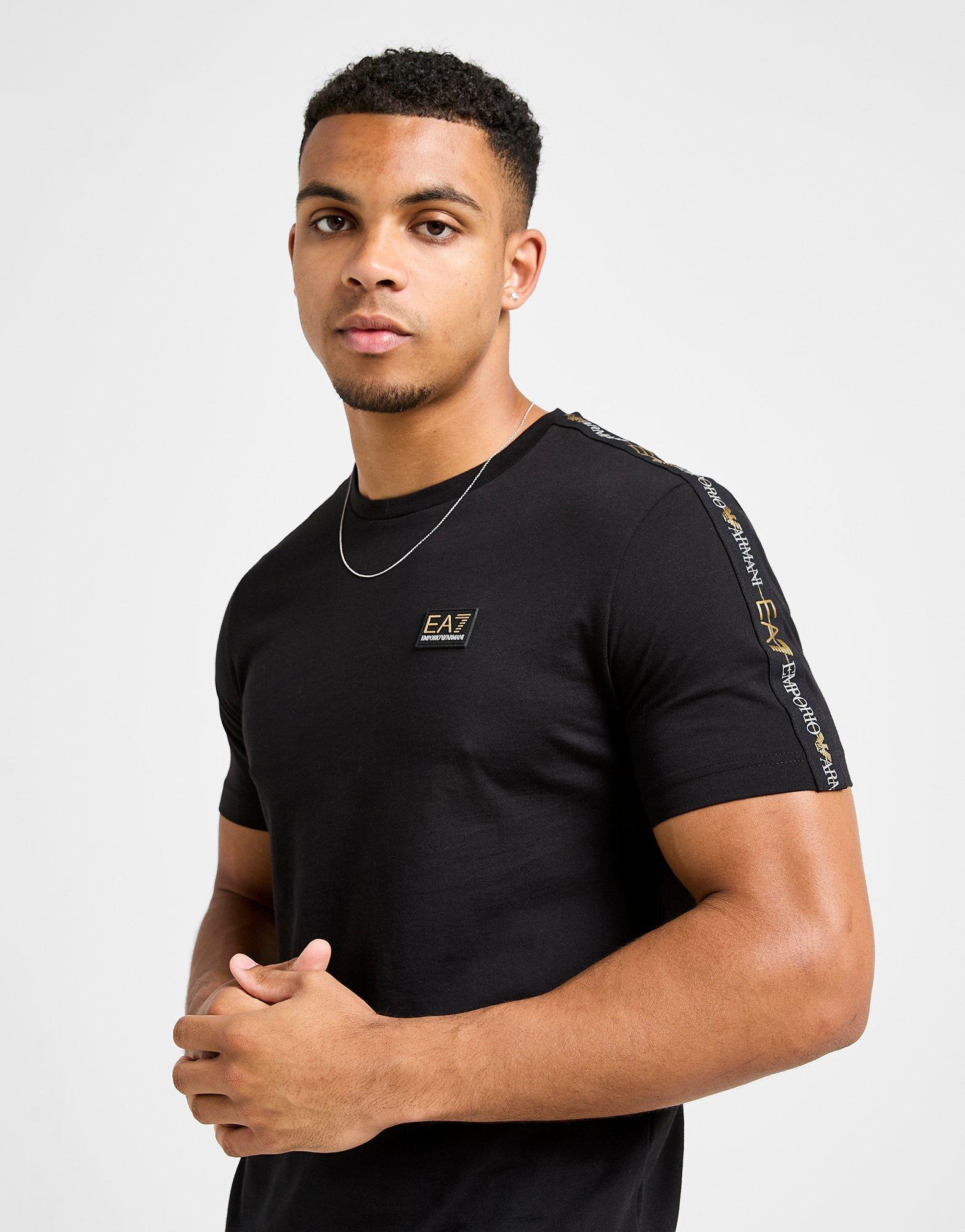 Koszulka, t-shirt męski EMPORIO ARMANI 7 T-SHIRT TAPE BADGE T BLK AF132447M001151UC001 Czarny