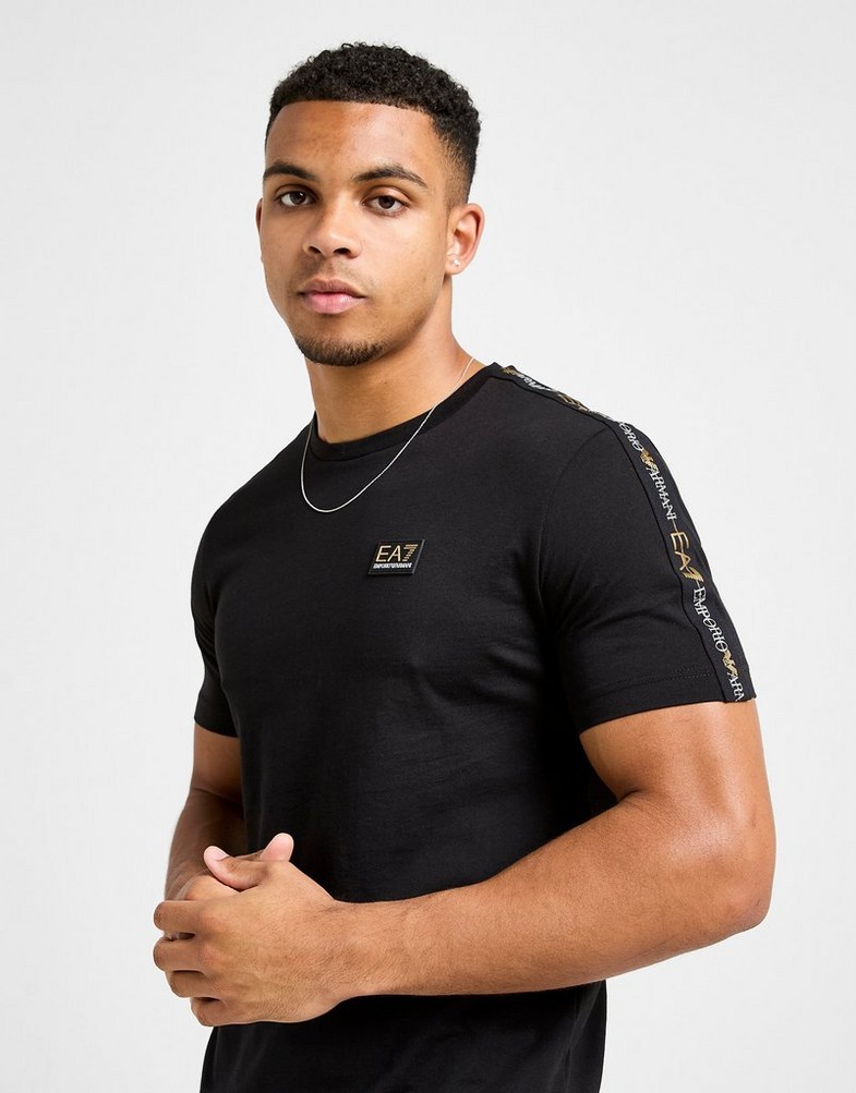 Muški T-shirt EMPORIO ARMANI 7 T-SHIRT TAPE BADGE T BLK AF132447M001151UC001 crna