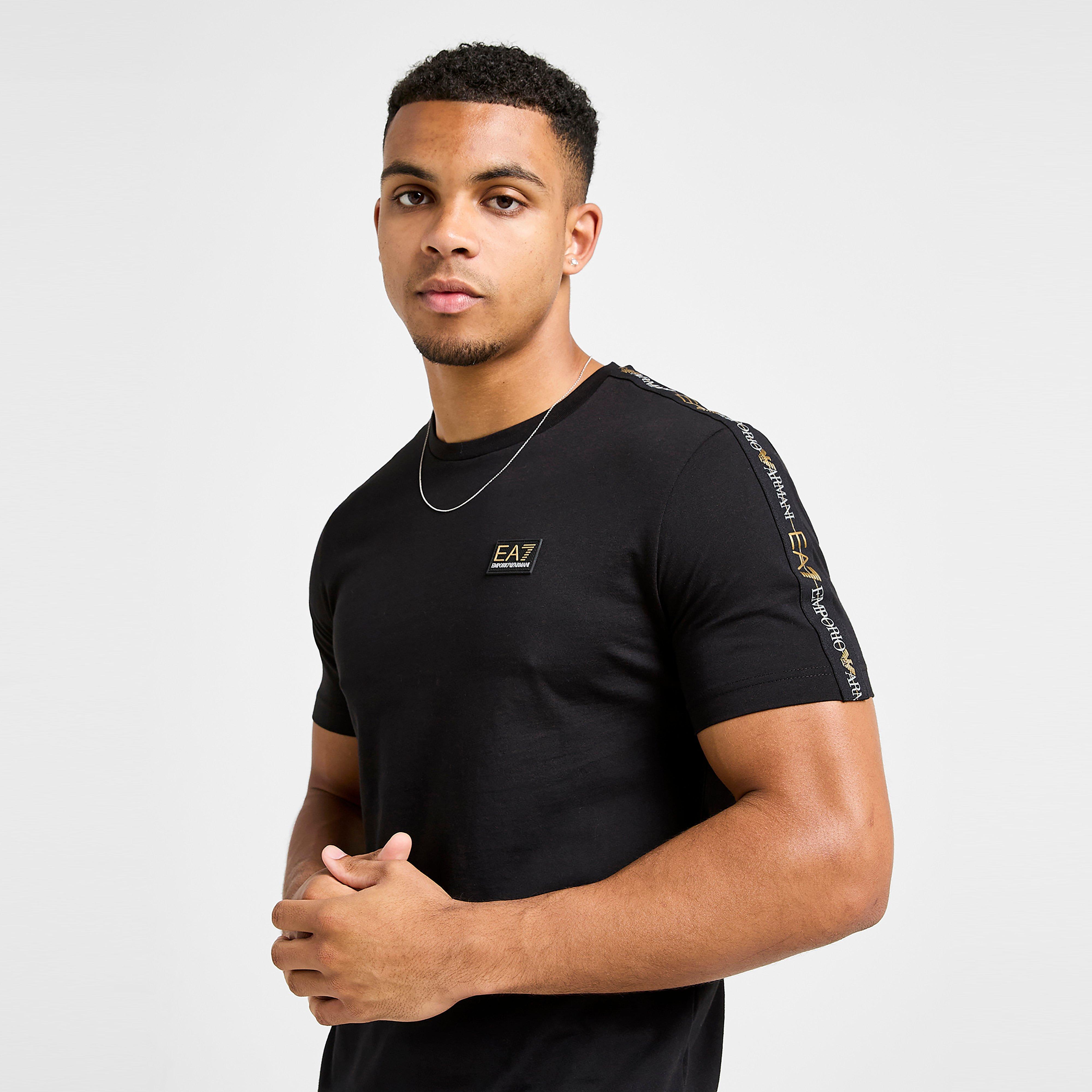 Koszulka, t-shirt męski EMPORIO ARMANI 7 T-SHIRT TAPE BADGE T BLK