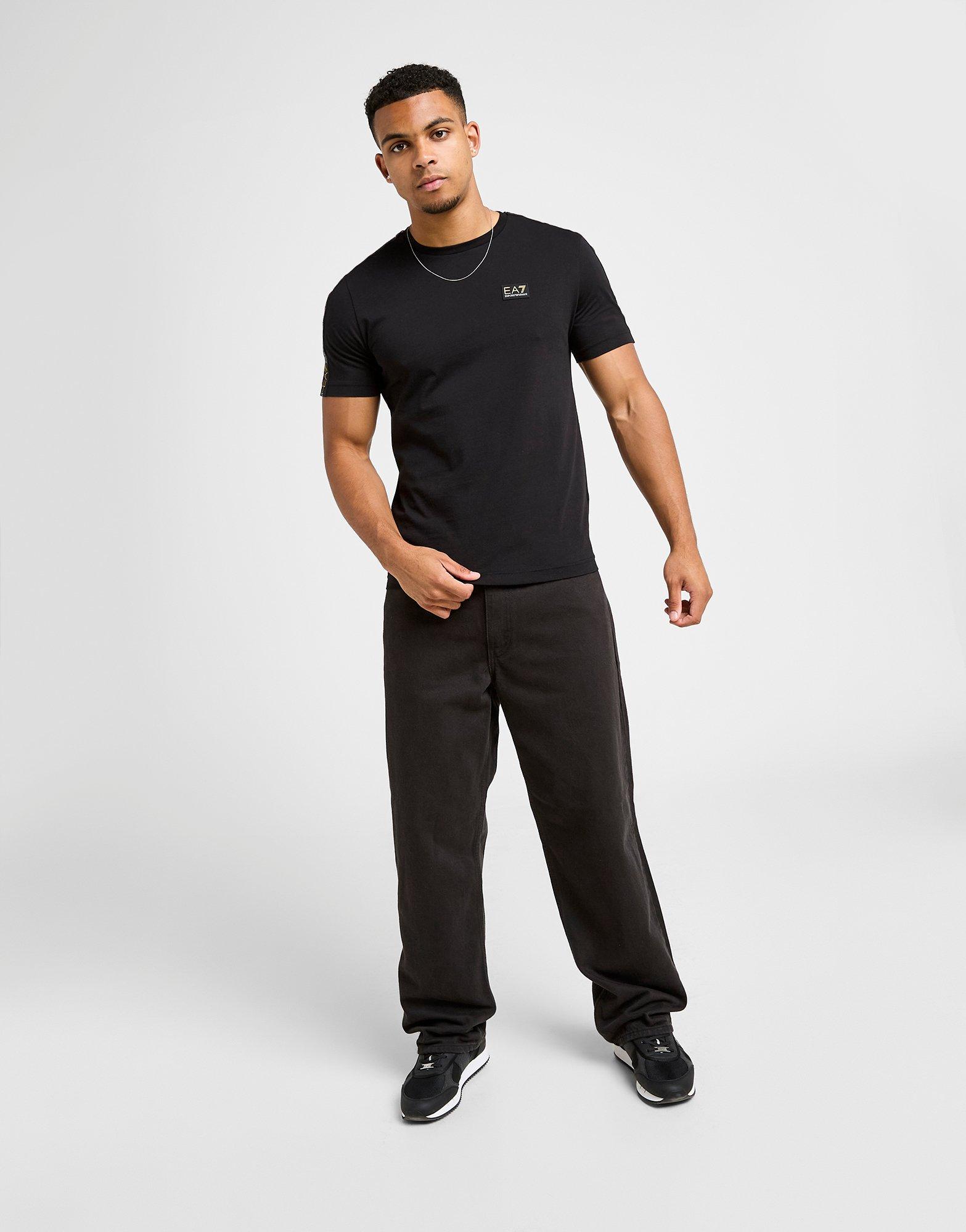 Koszulka, t-shirt męski EMPORIO ARMANI 7 T-SHIRT TAPE BADGE T BLK AF132447M001151UC001 Czarny