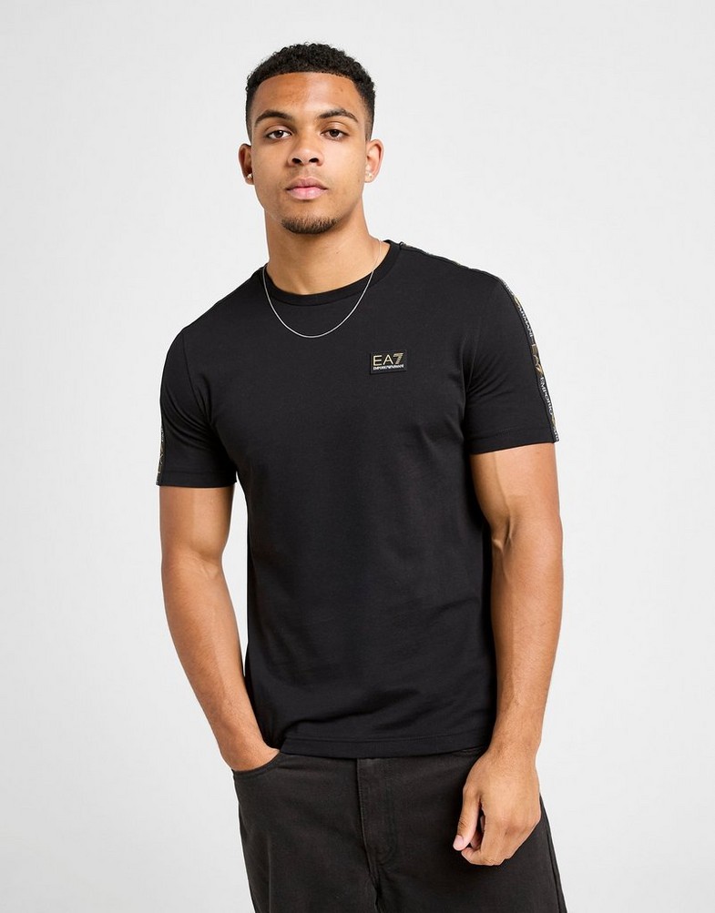 Muški T-shirt EMPORIO ARMANI 7 T-SHIRT TAPE BADGE T BLK AF132447M001151UC001 crna