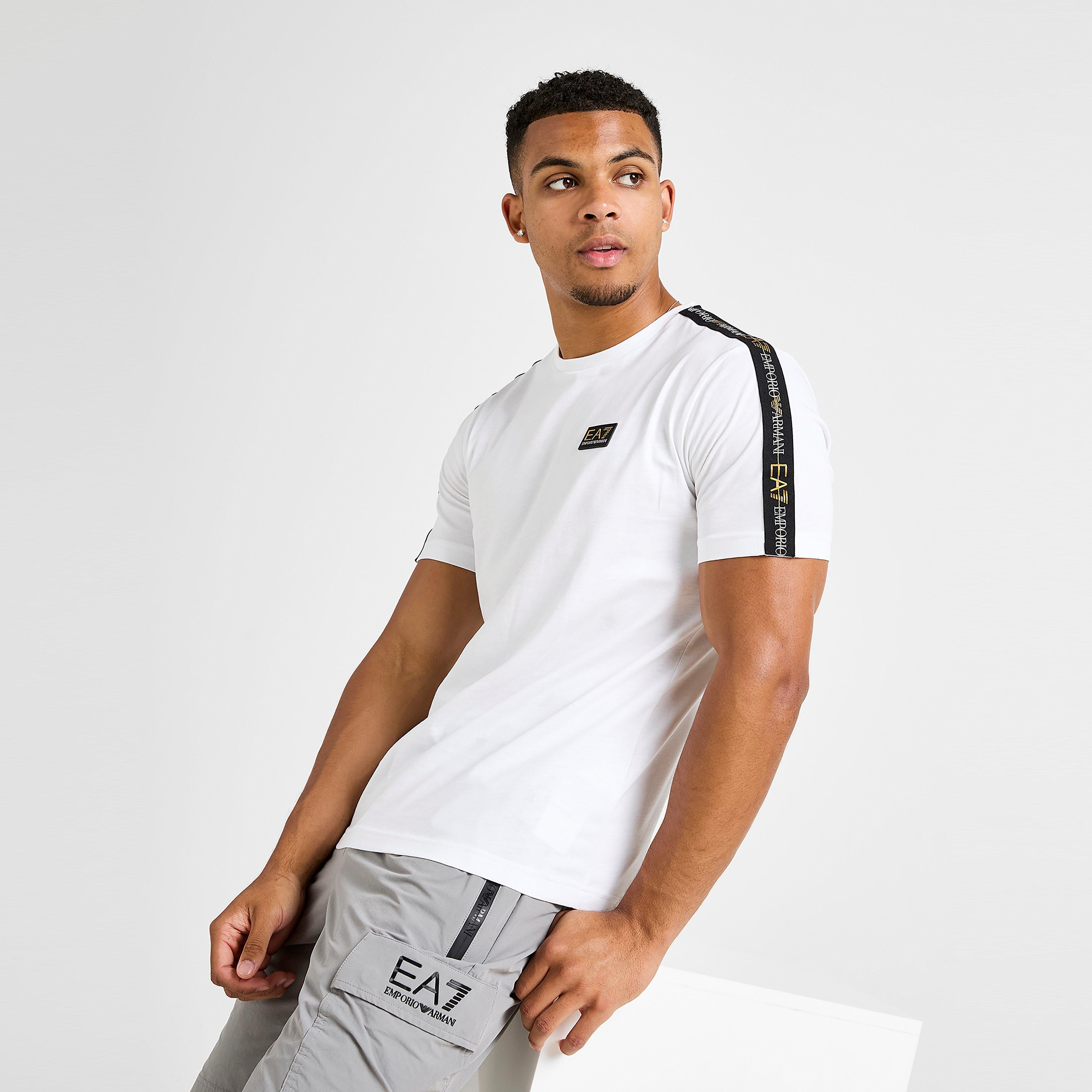 Koszulka, t-shirt męski EMPORIO ARMANI 7 T-SHIRT TAPE BADGE T WHT