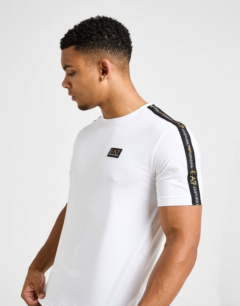 Muški T-shirt EMPORIO ARMANI 7 T-SHIRT TAPE BADGE T WHT AF132447M001151U0002 bijela
