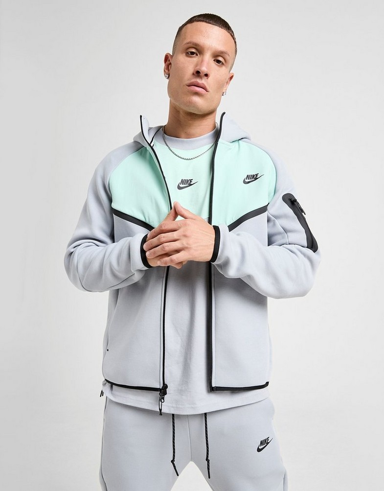 Bluză pentru bărbați NIKE BLUZĂ CU GLUGĂ M NK TCH MIX WR HOODIE IH4302-012 Gri