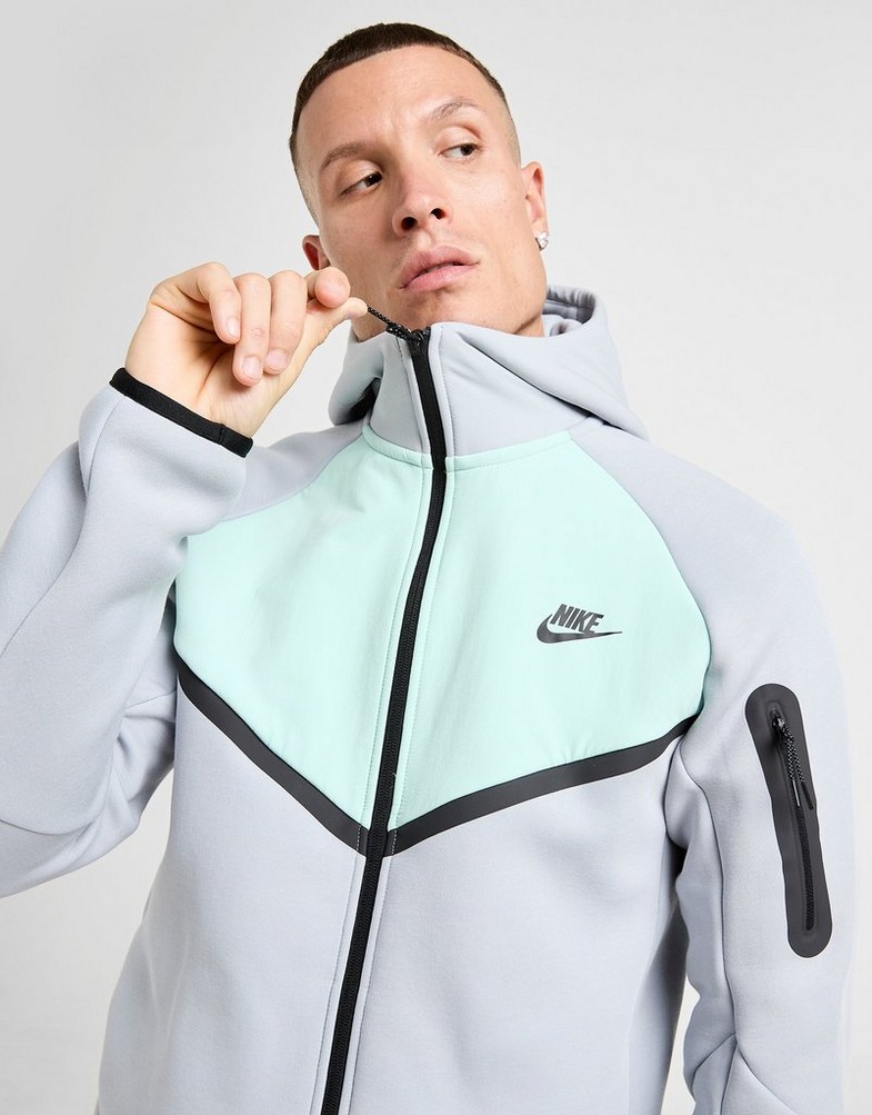 Bluză pentru bărbați NIKE BLUZĂ CU GLUGĂ M NK TCH MIX WR HOODIE IH4302-012 Gri