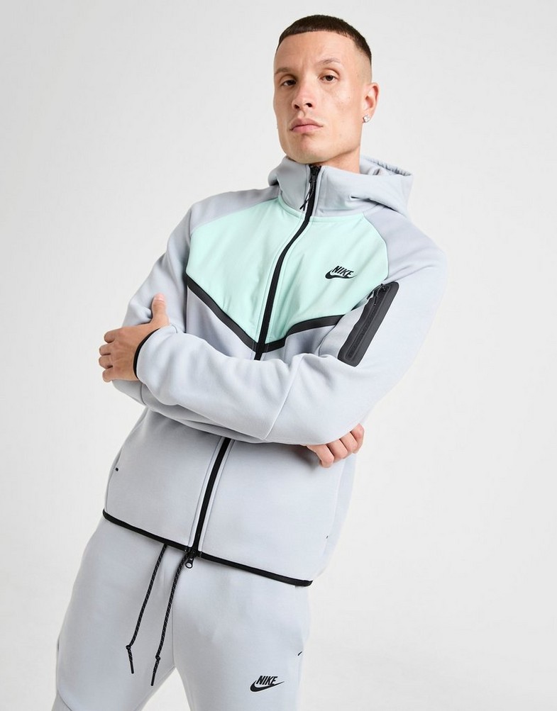 Bluză pentru bărbați NIKE BLUZĂ CU GLUGĂ M NK TCH MIX WR HOODIE IH4302-012 Gri