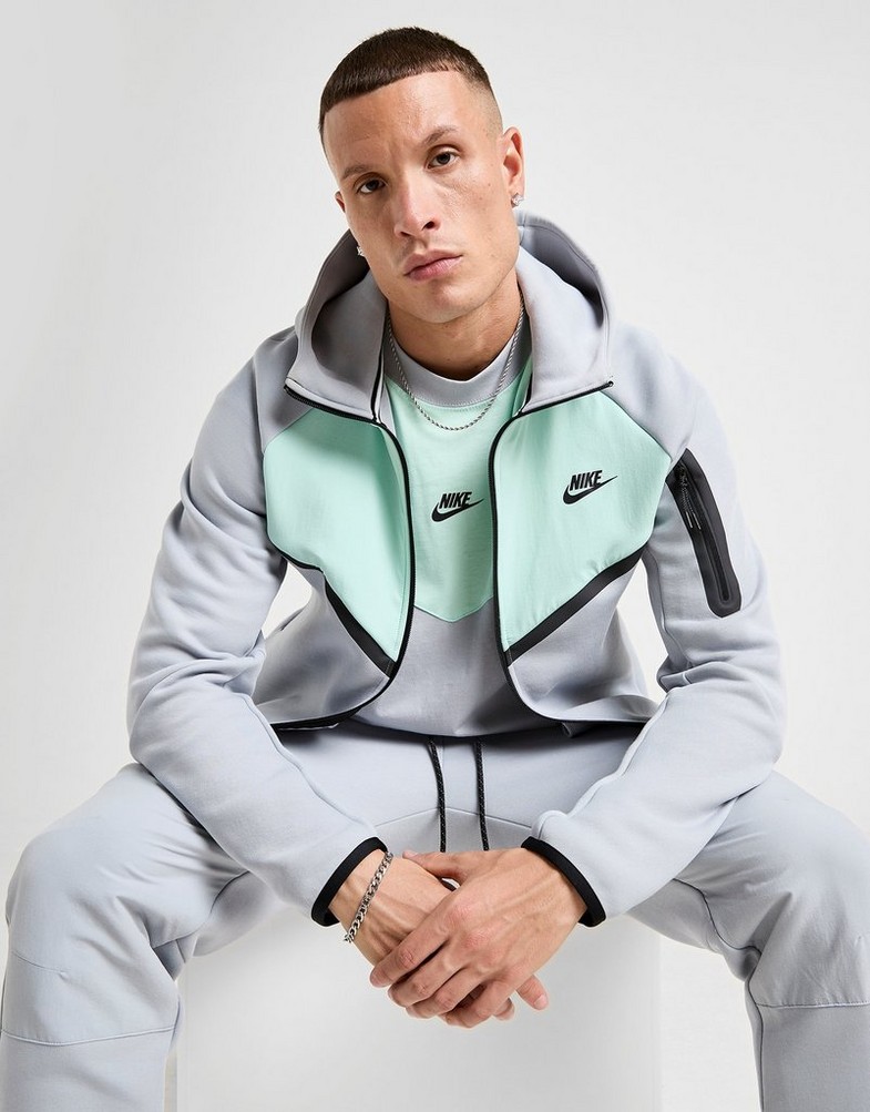 Bluză pentru bărbați NIKE BLUZĂ CU GLUGĂ M NK TCH MIX WR HOODIE IH4302-012 Gri