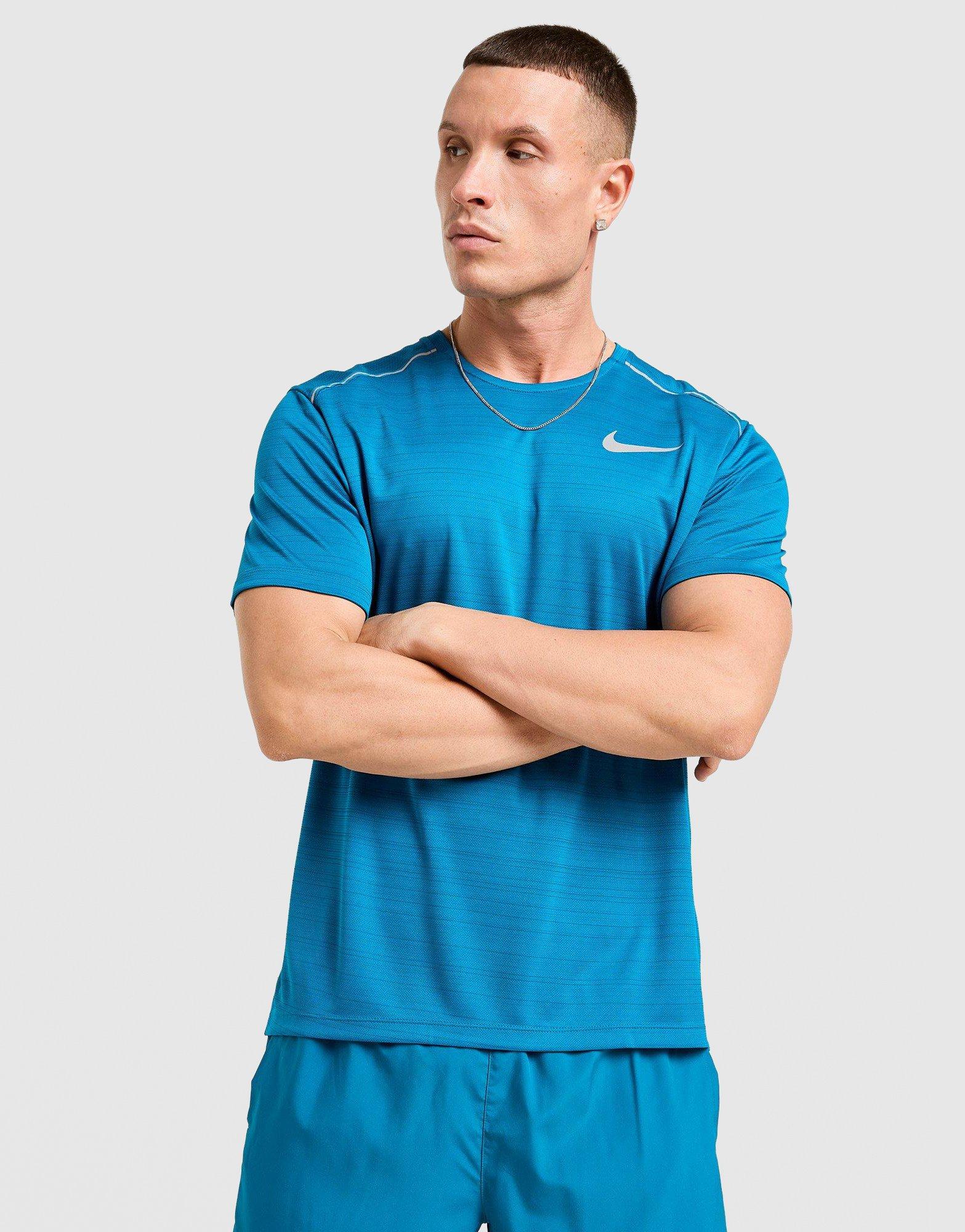 Чоловічі футболки NIKE ФУТБОЛКА M NK DF MILER SS FZ4782-301 Блакитний