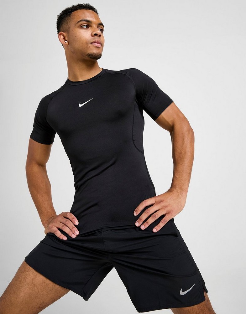 Koszulka, t-shirt męski NIKE T-SHIRT M NP DF TIGHT TOP SS FB7932-010 Czarny