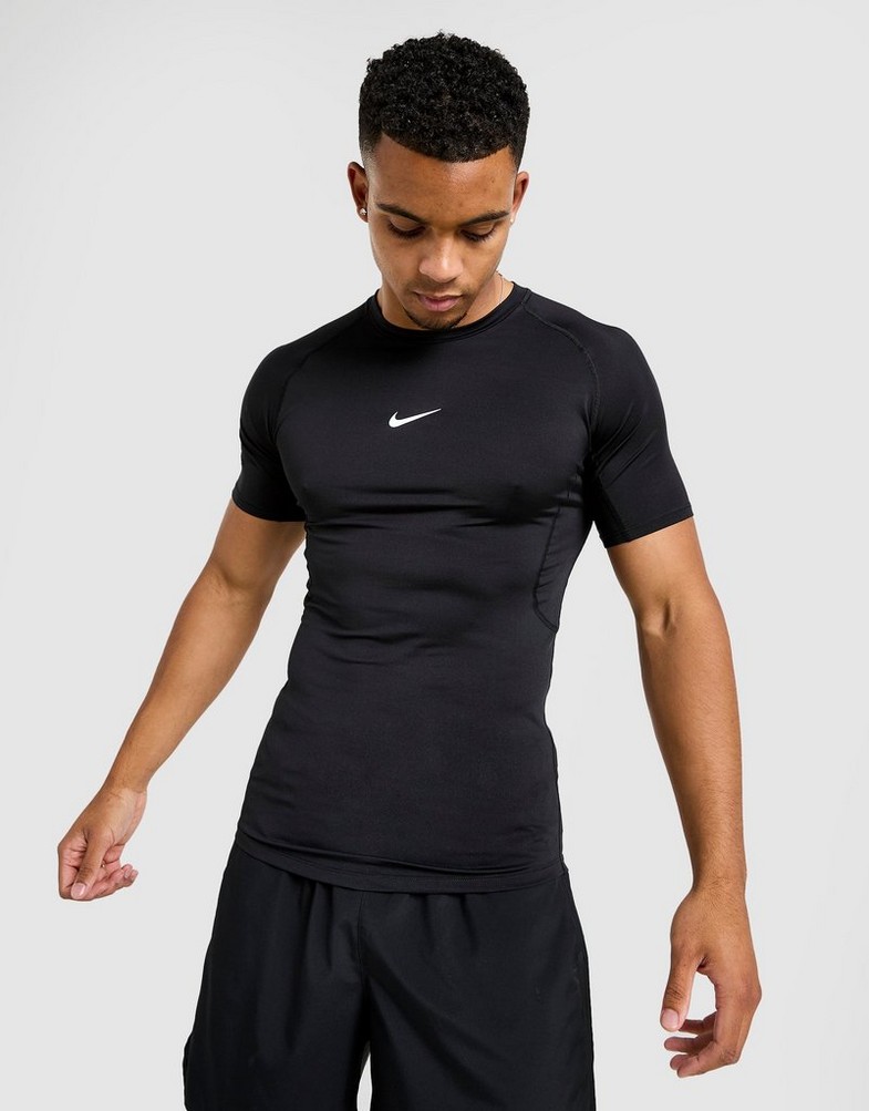 Koszulka, t-shirt męski NIKE T-SHIRT M NP DF TIGHT TOP SS FB7932-010 Czarny