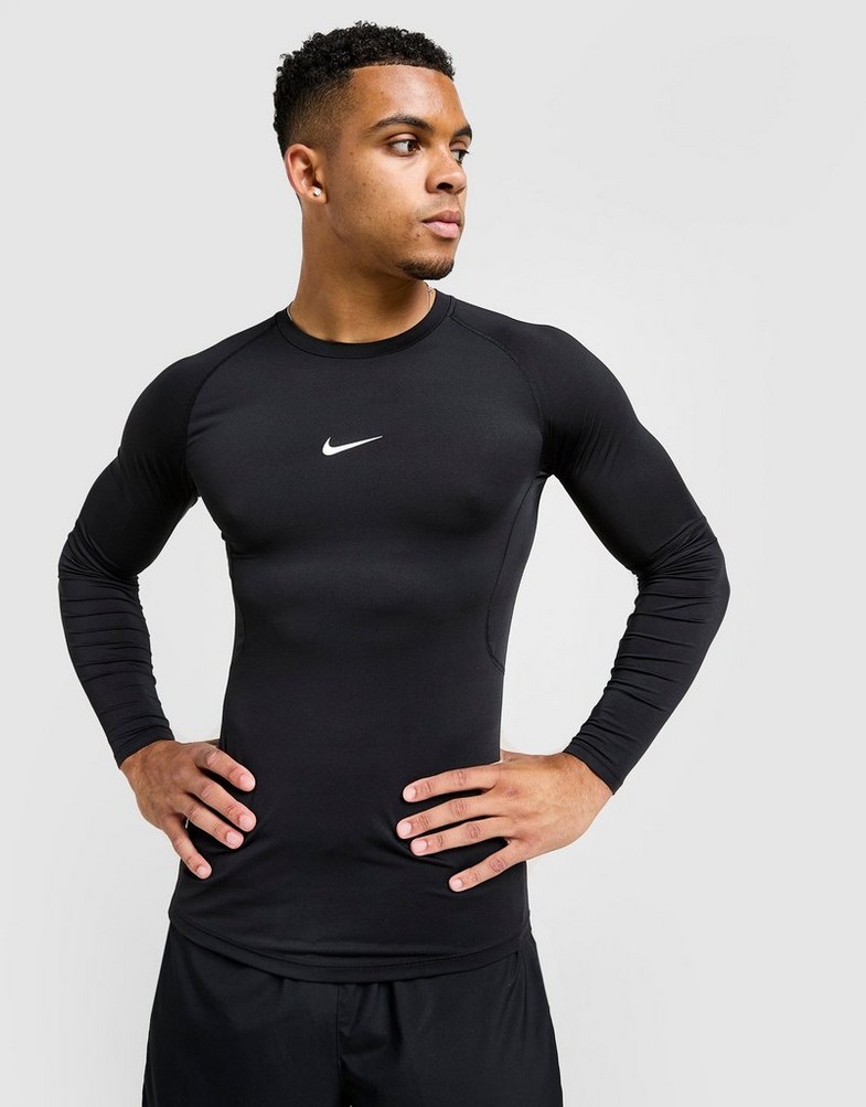 Koszulka, t-shirt męski NIKE T-SHIRT M NP DF TIGHT TOP LS FB7919-010 Czarny