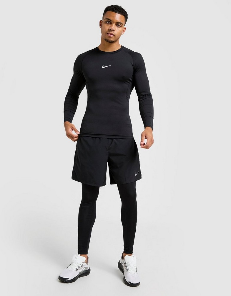 Koszulka, t-shirt męski NIKE T-SHIRT M NP DF TIGHT TOP LS FB7919-010 Czarny