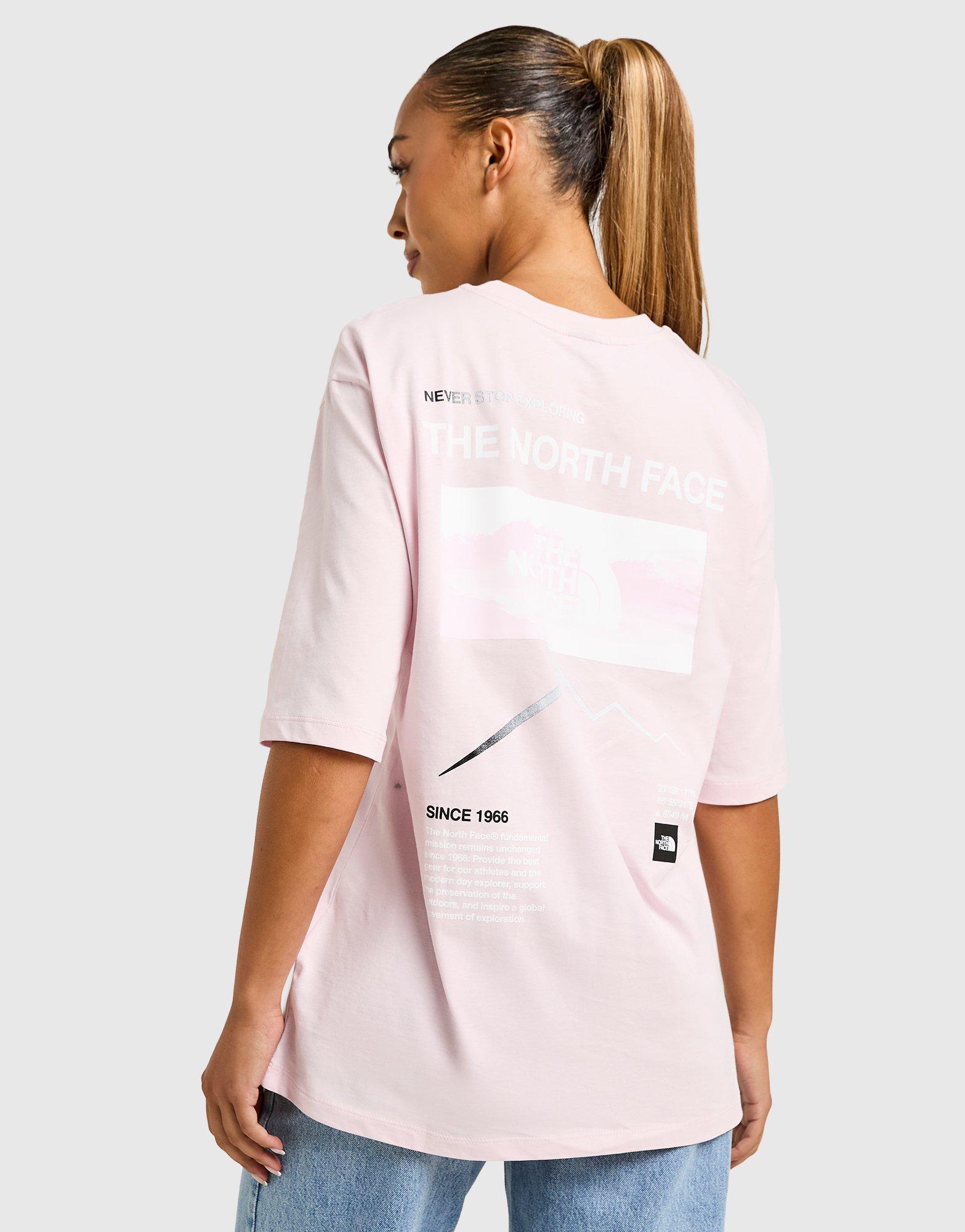 Koszulka, t-shirt damski THE NORTH FACE T-SHIRT GRADIENT FLOW OVERSIZE TEE NF0A8F7YBP61 Różowy